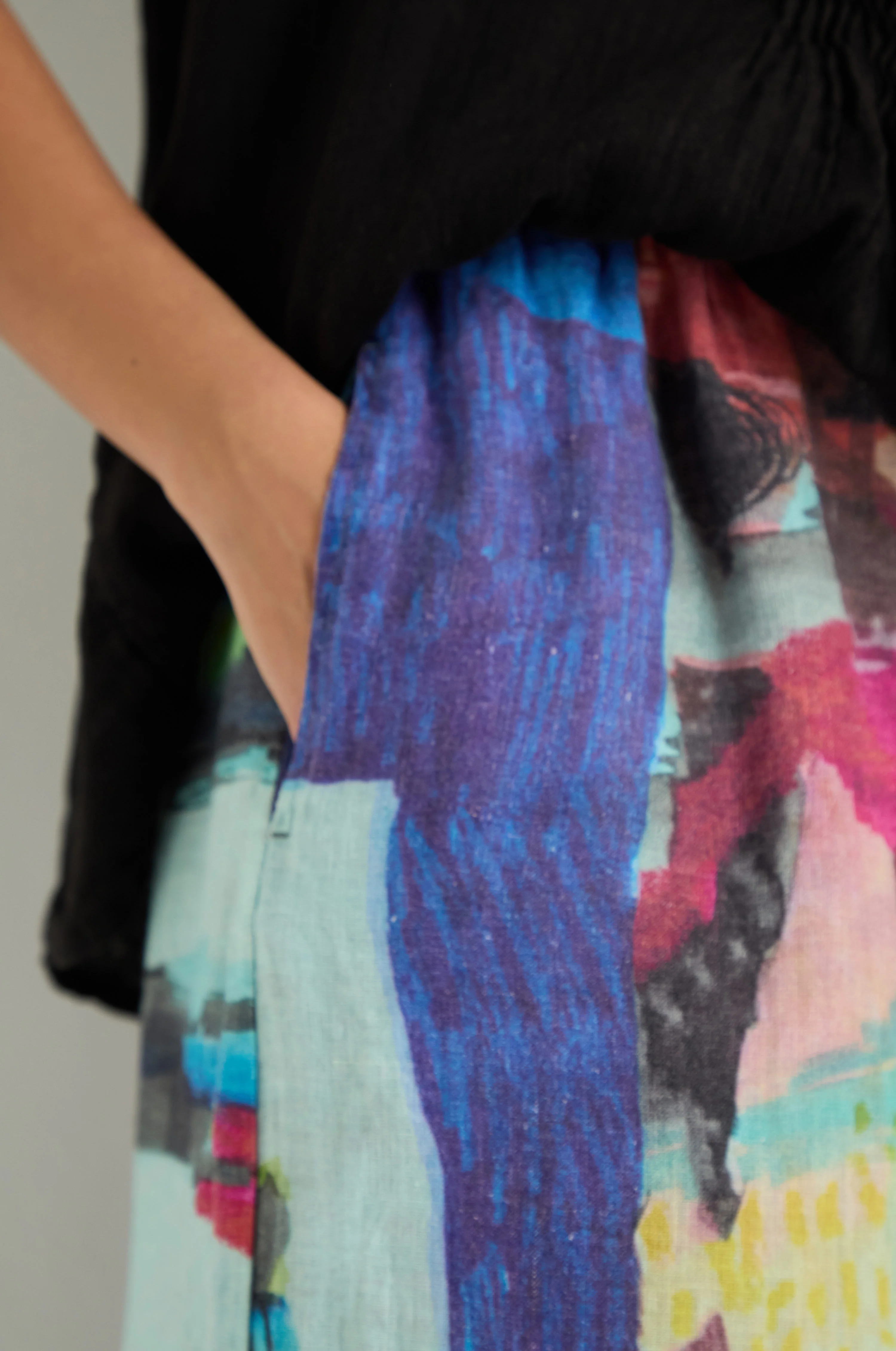 Abstract Print Wide Leg Trousers - Image 5