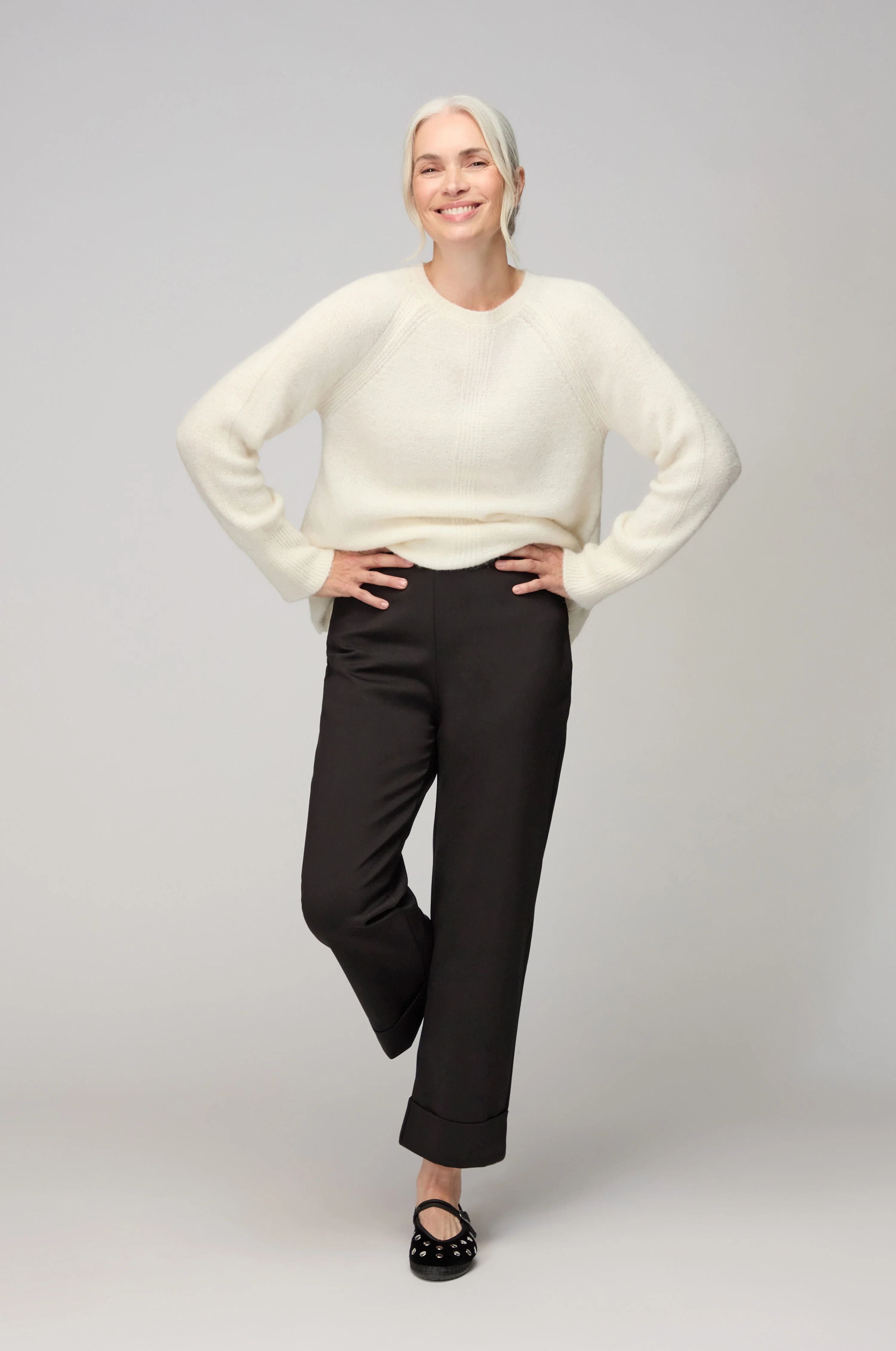 Black Ponte Straight Trousers - Image 3