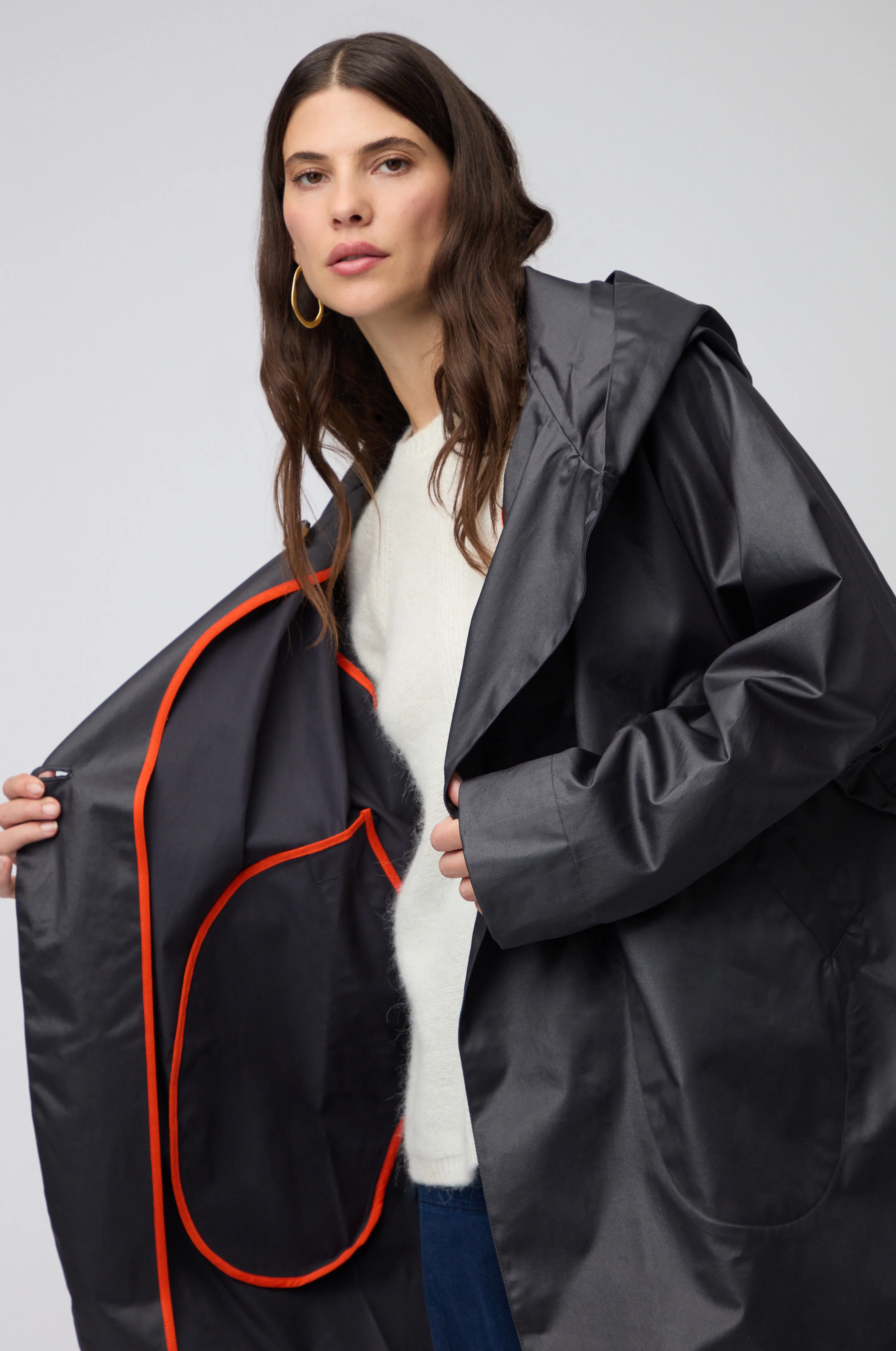 Blue Oversized Parka With Hood - Image 3