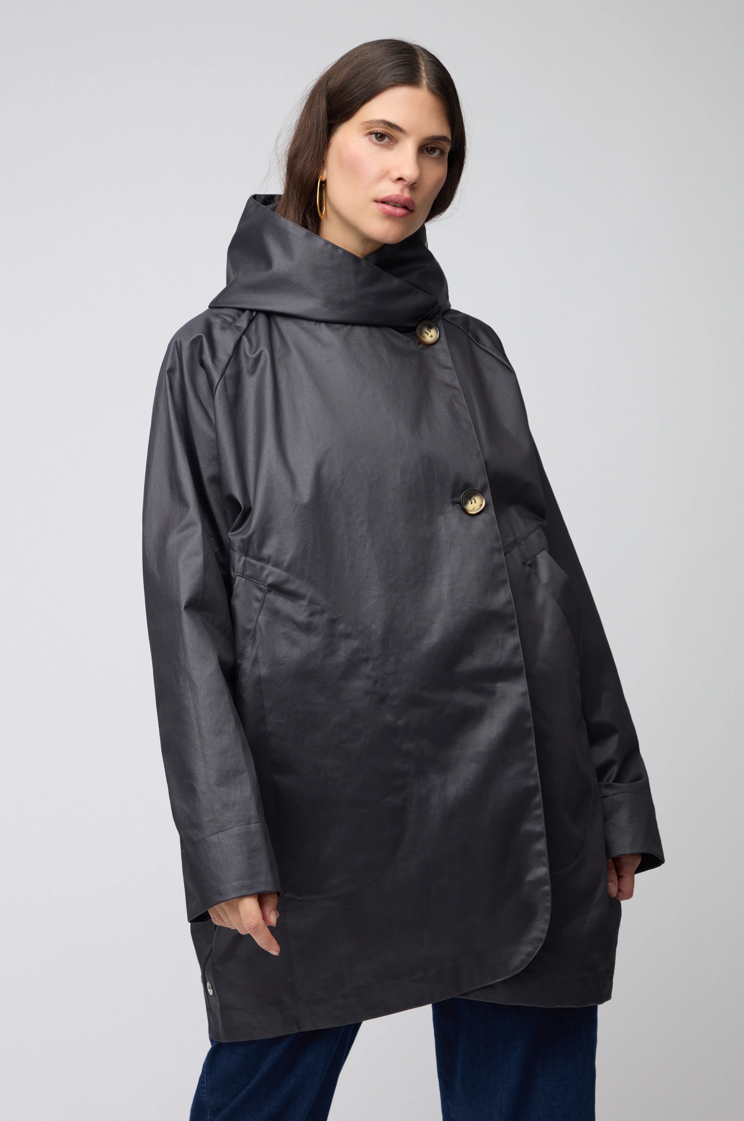 Blue Oversized Parka With Hood - Image 4