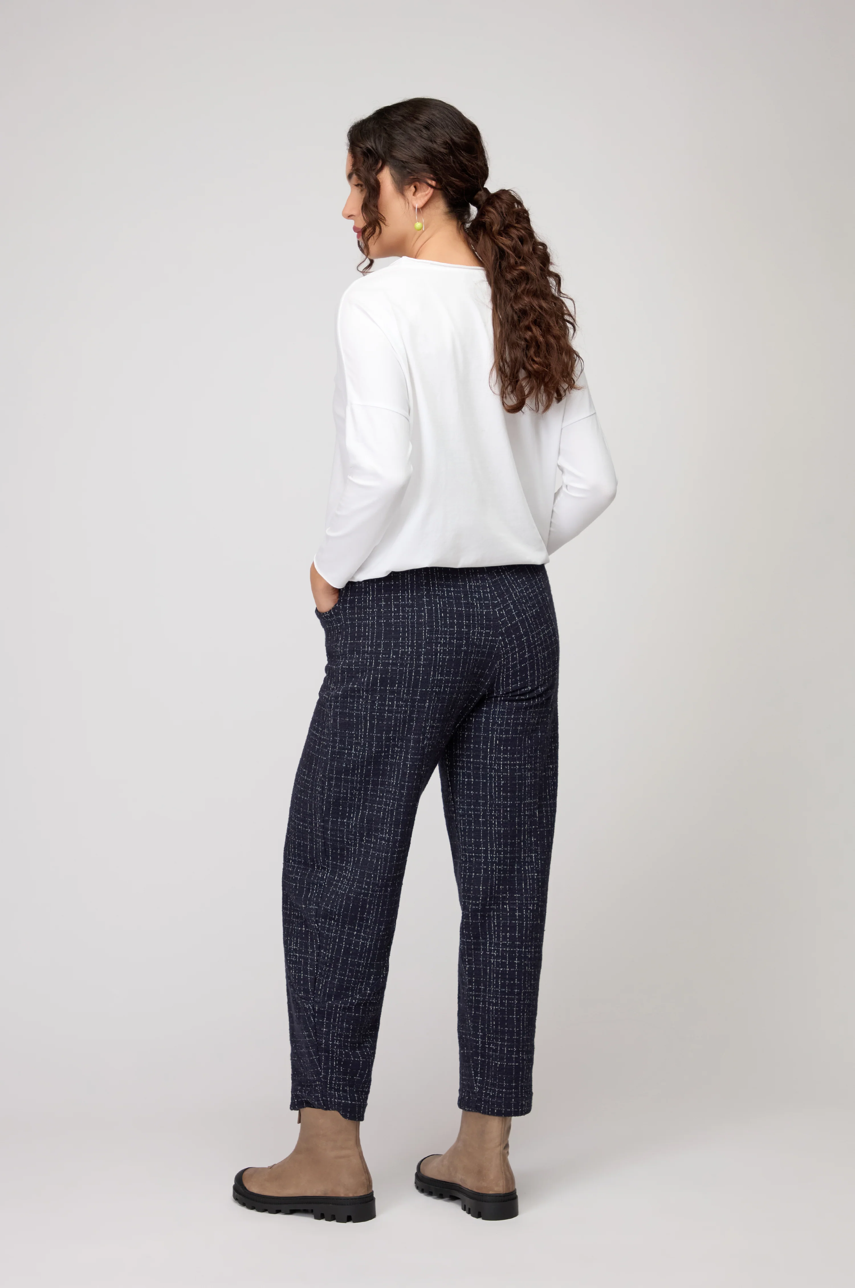 Boucle Cotton Jersey Bubble Trousers - Image 3