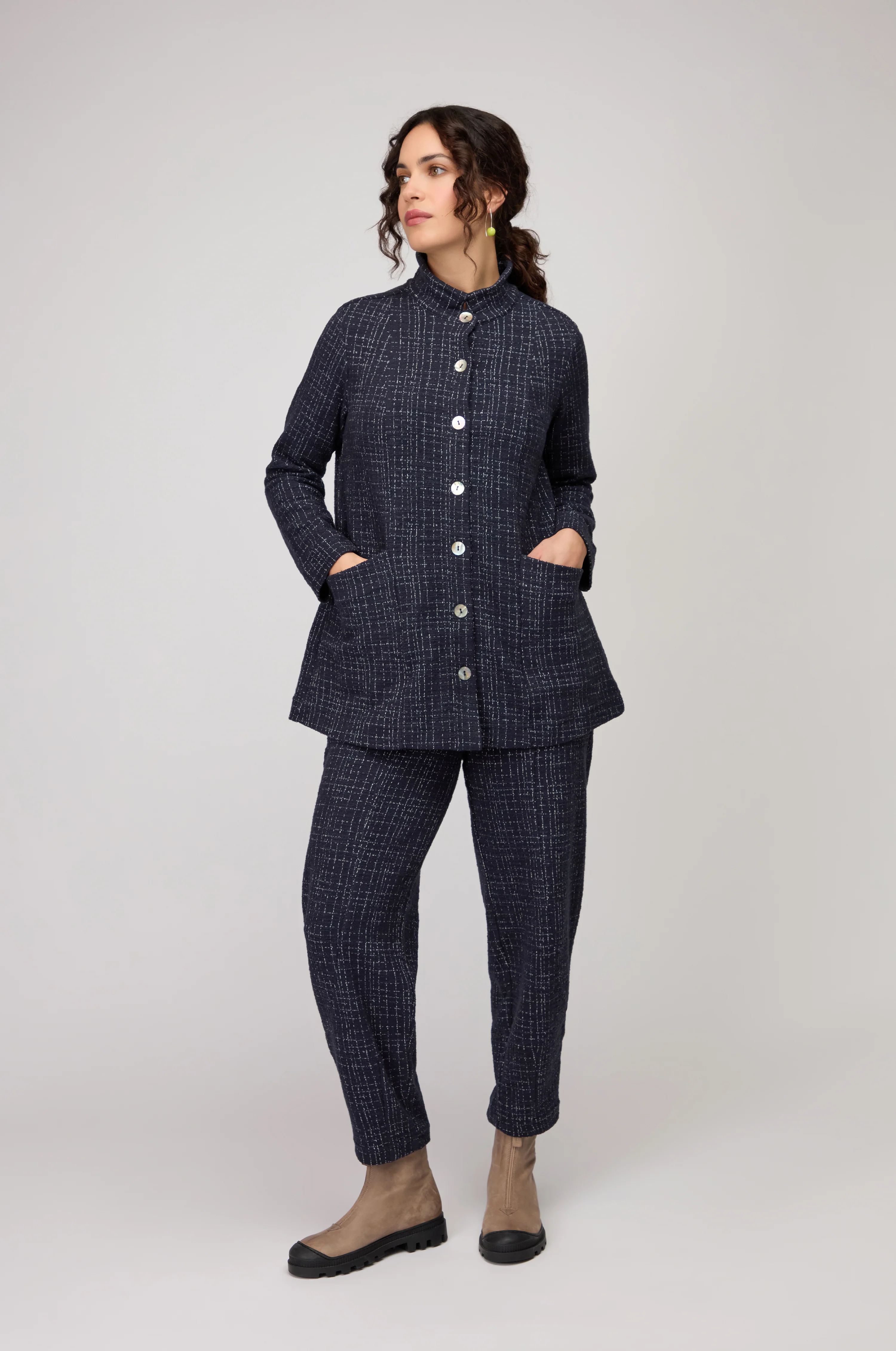 Boucle Cotton Jersey Jacket - Image 3
