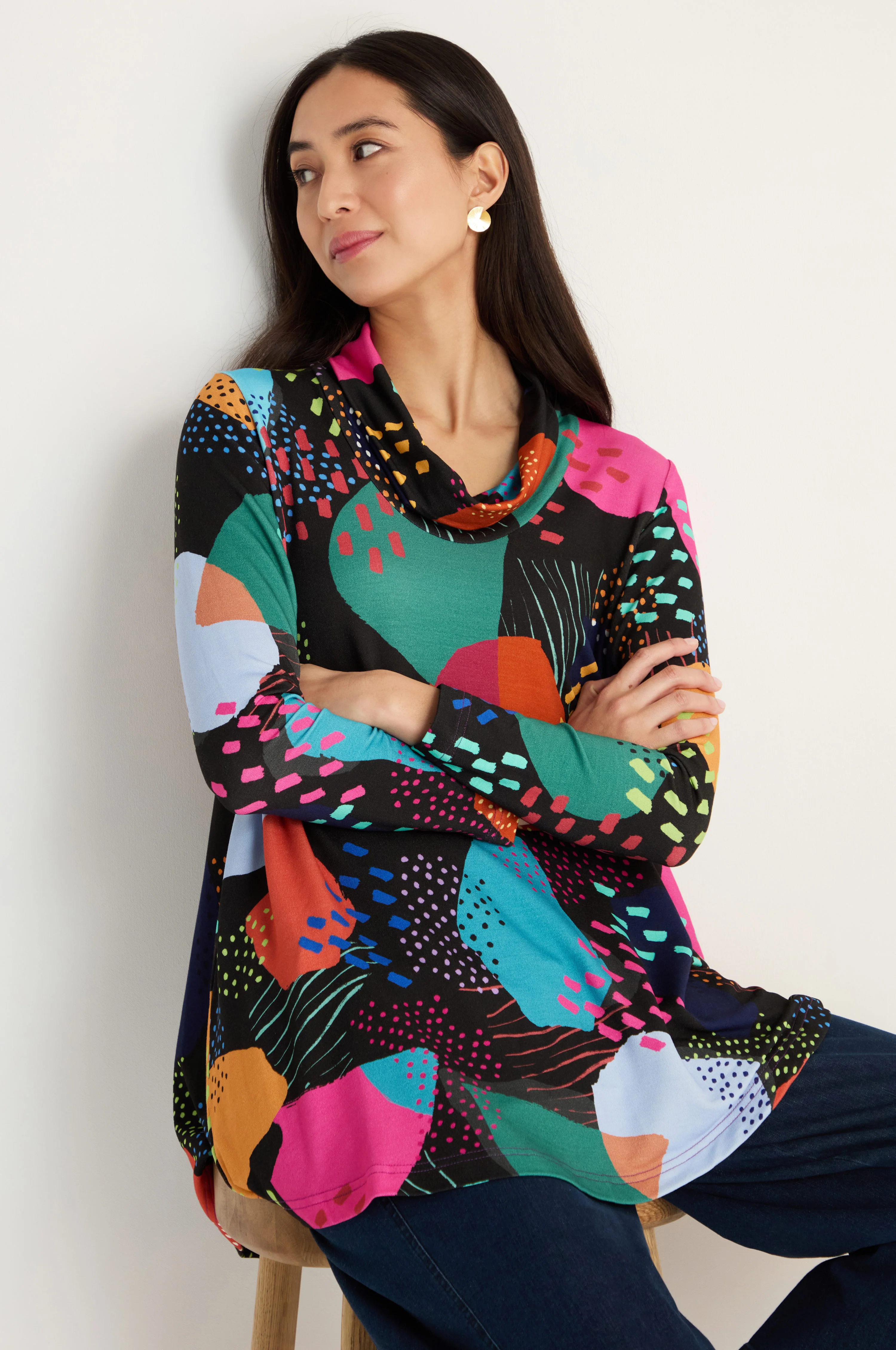 Colour Play Print Jersey Tunic - Image 3