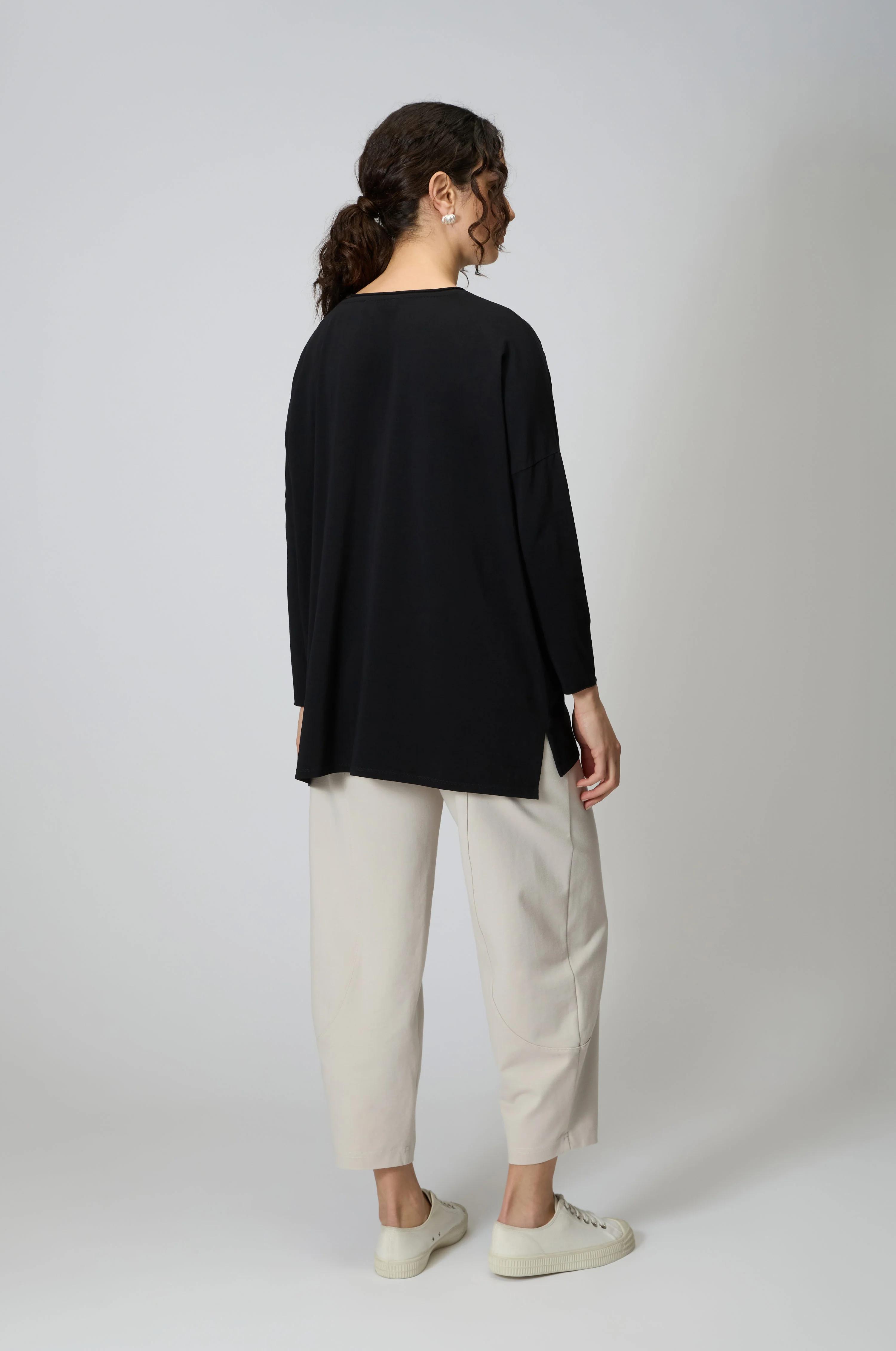 Cotton Jersey Black Relaxed Top - Image 4