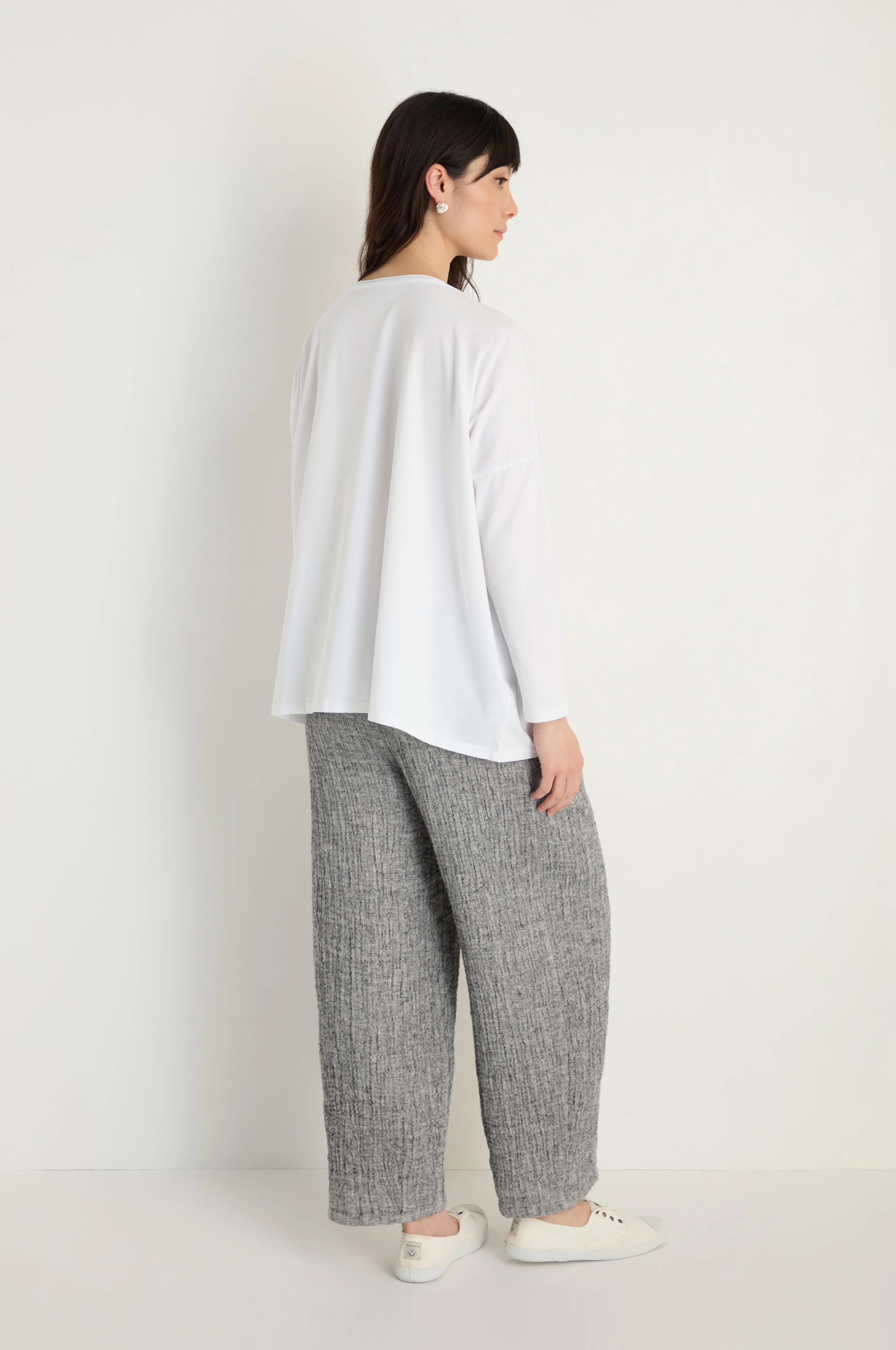 Cotton Jersey White Boxy Pocket Top - Image 4