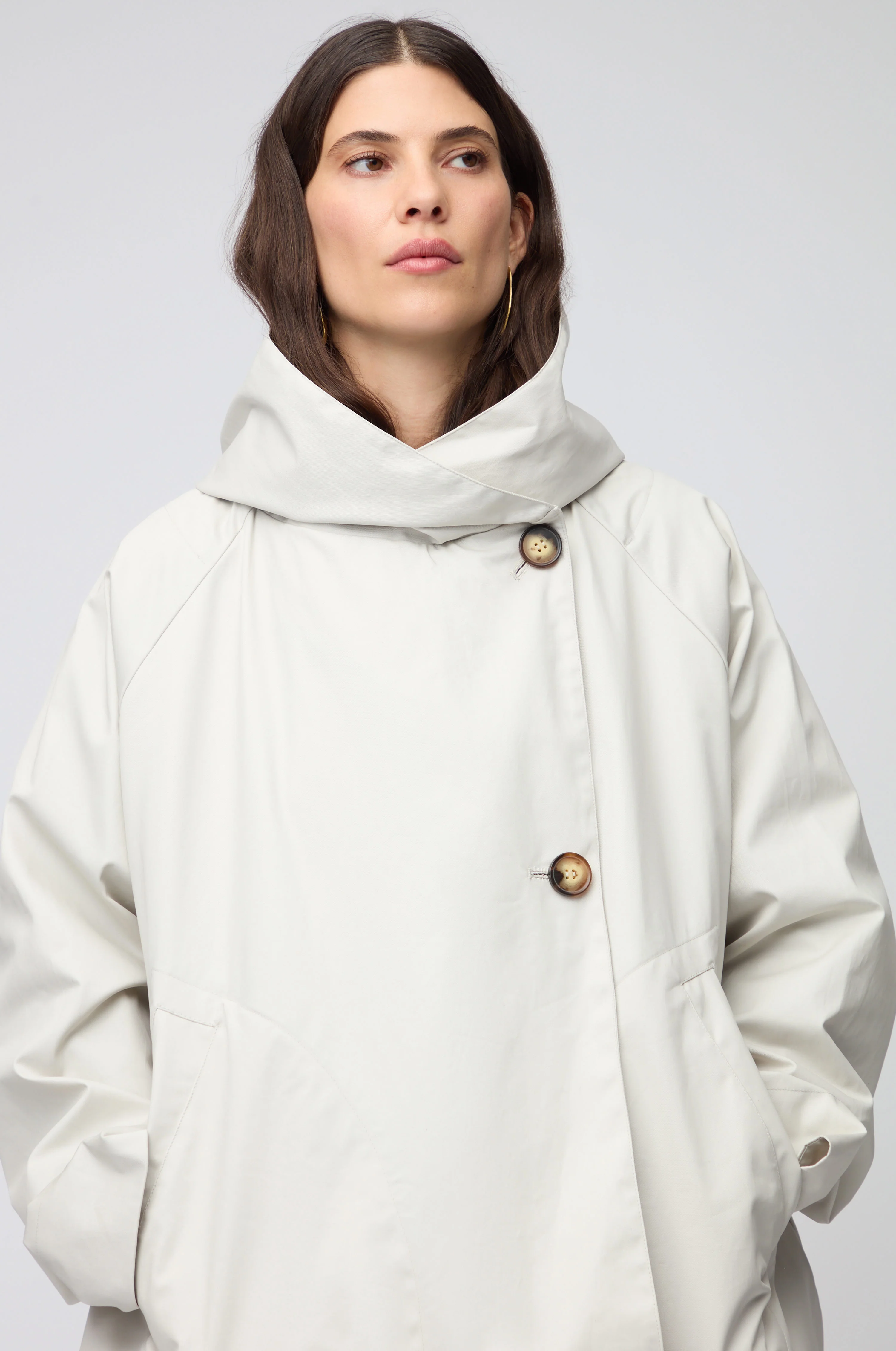 Cream Oversized Parka With Hood - Image 4