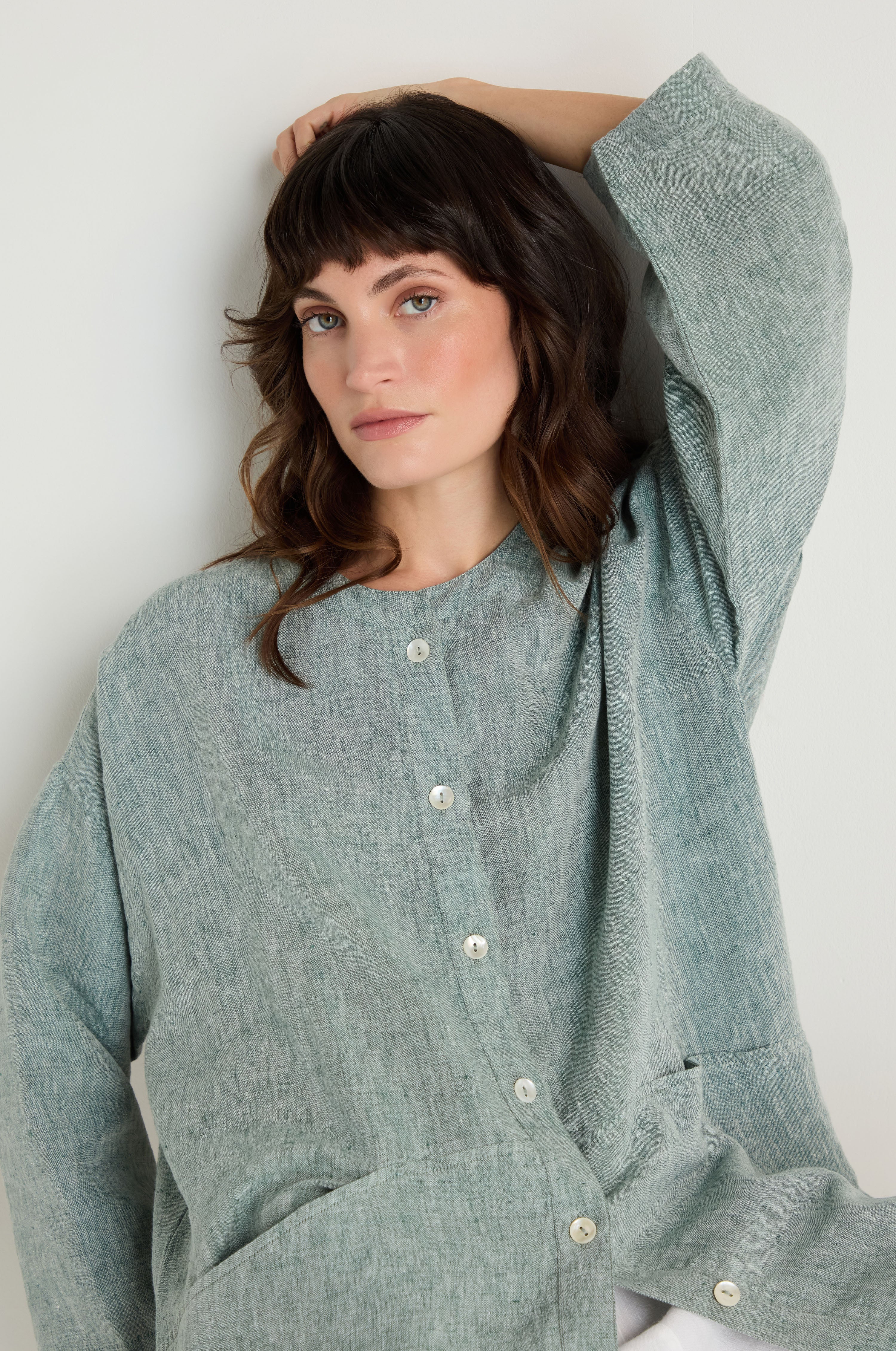 Crinkle Linen Cross Dye Shirt - Image 4