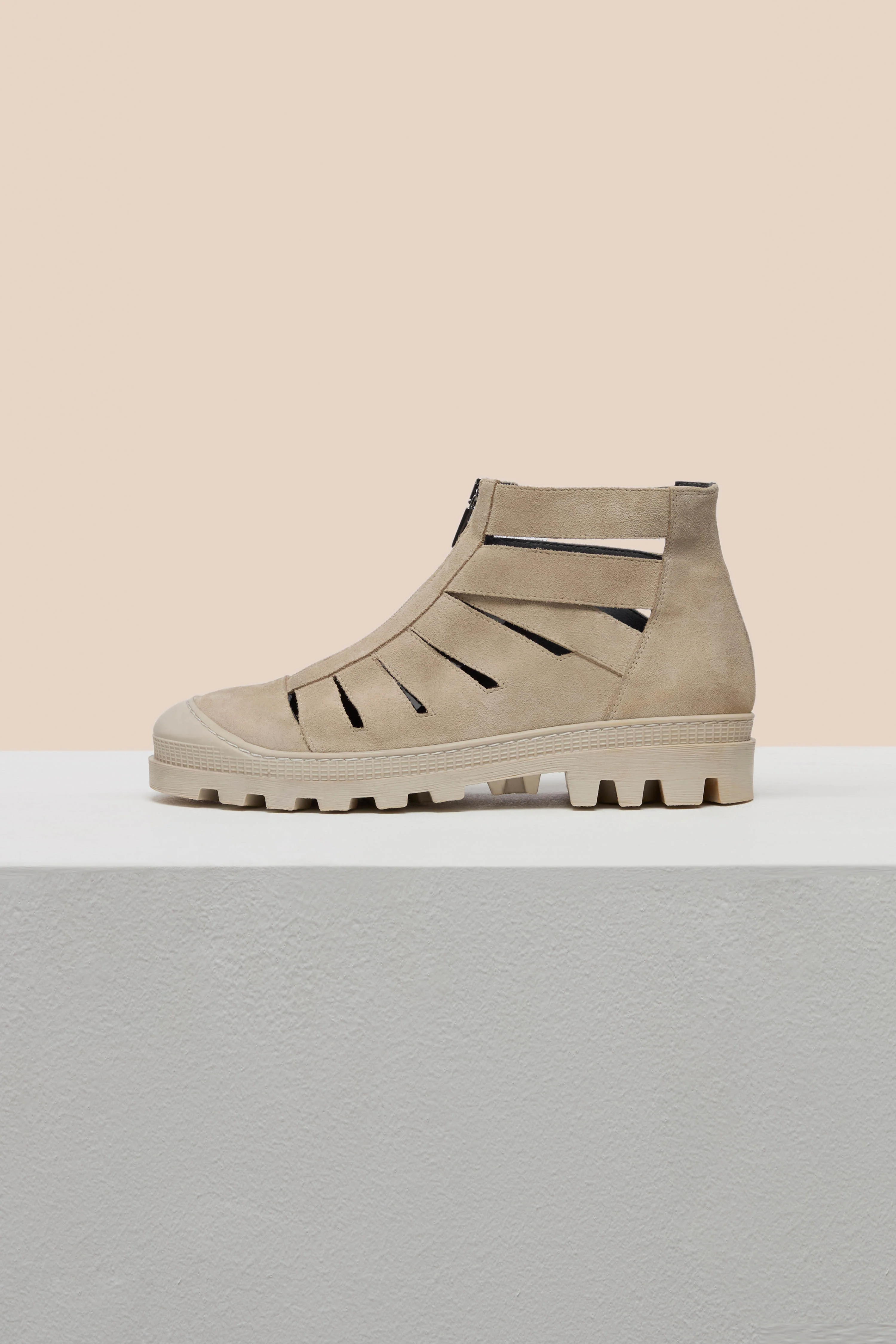 Cut Out Suede Zip Boots - Image 5