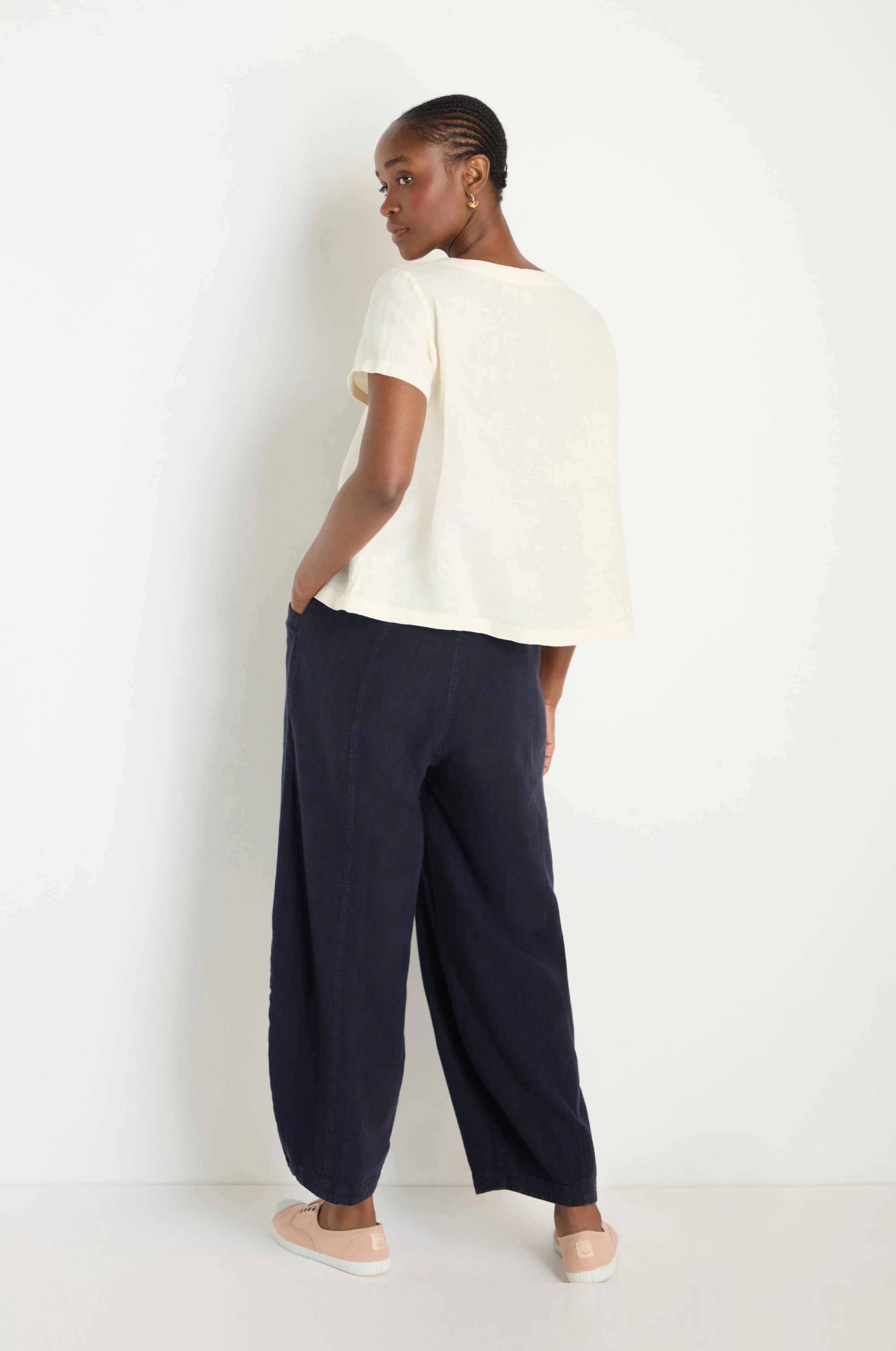 Ecru Linen T-shirt - Image 4