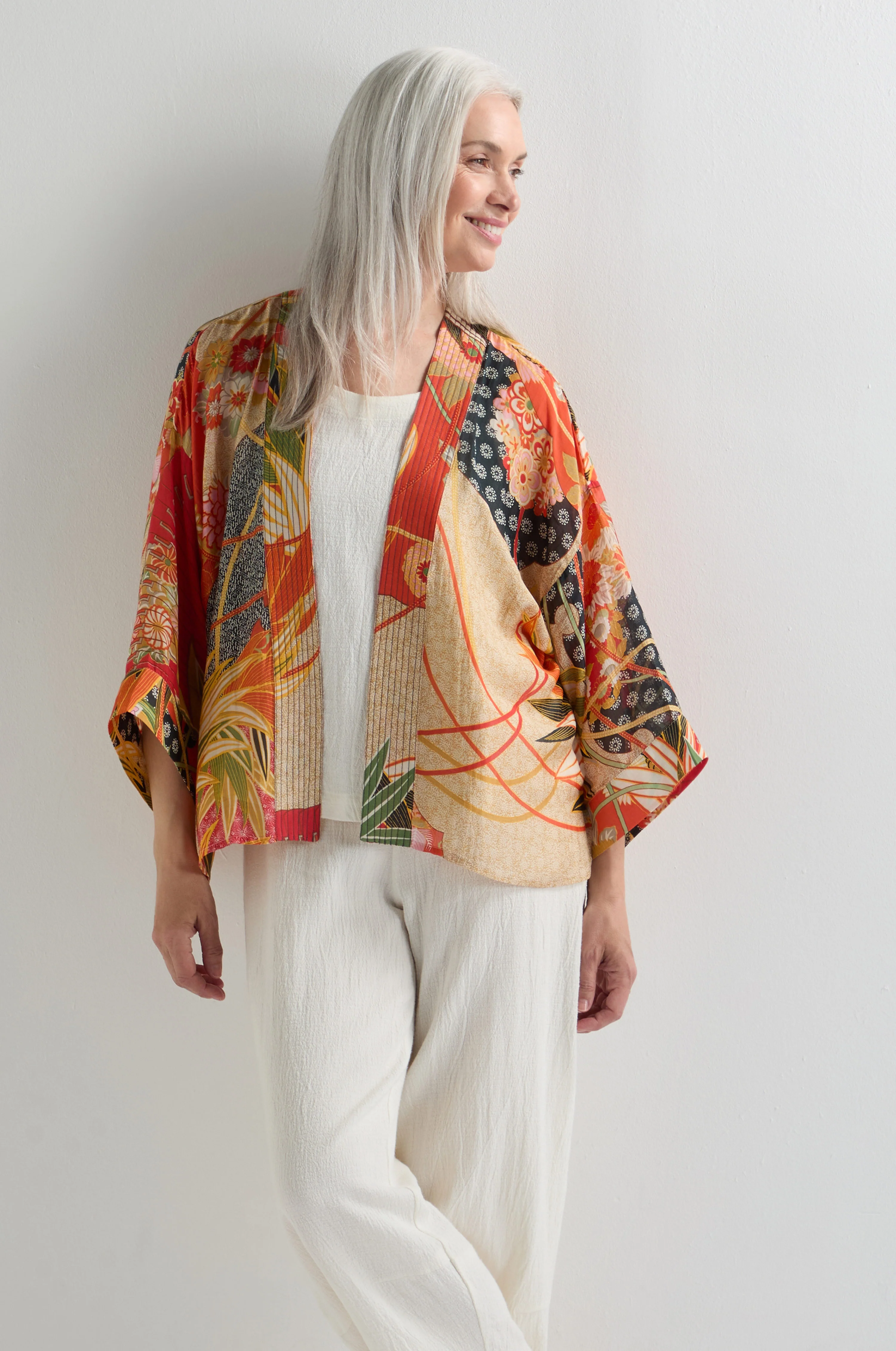 Fans Print Kimono - Image 4