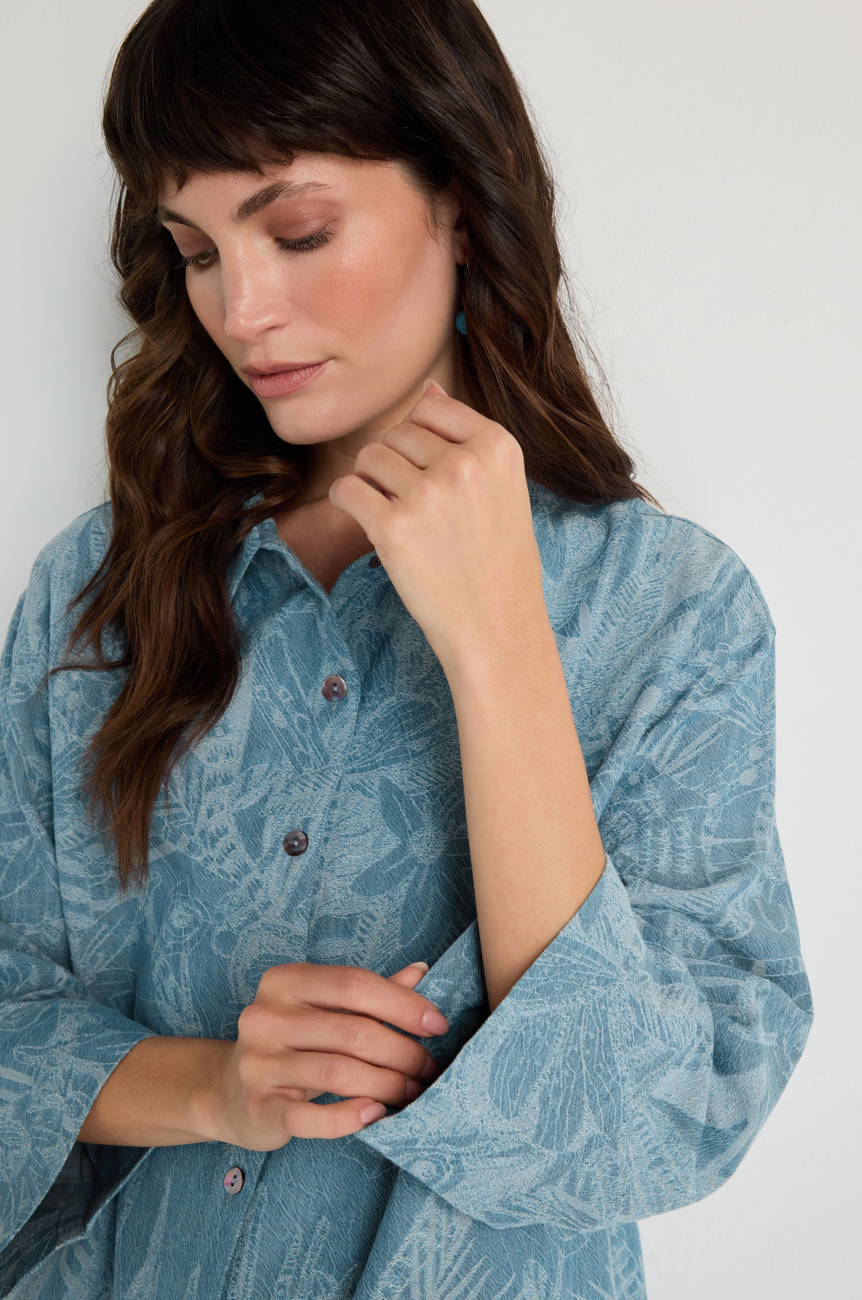 Floral Jacquard Cotton Shirt - Image 4