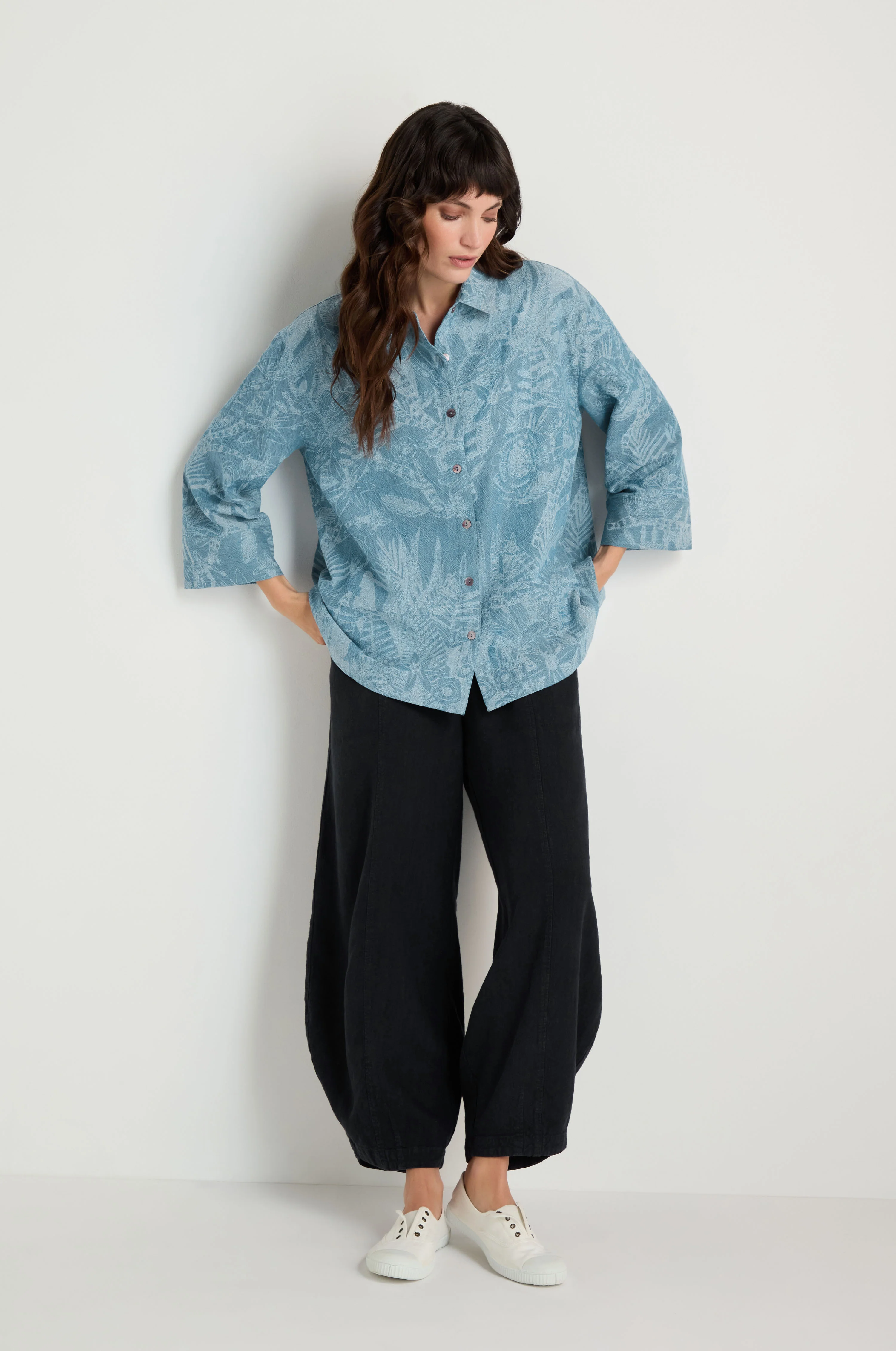 Floral Jacquard Cotton Shirt - Image 6