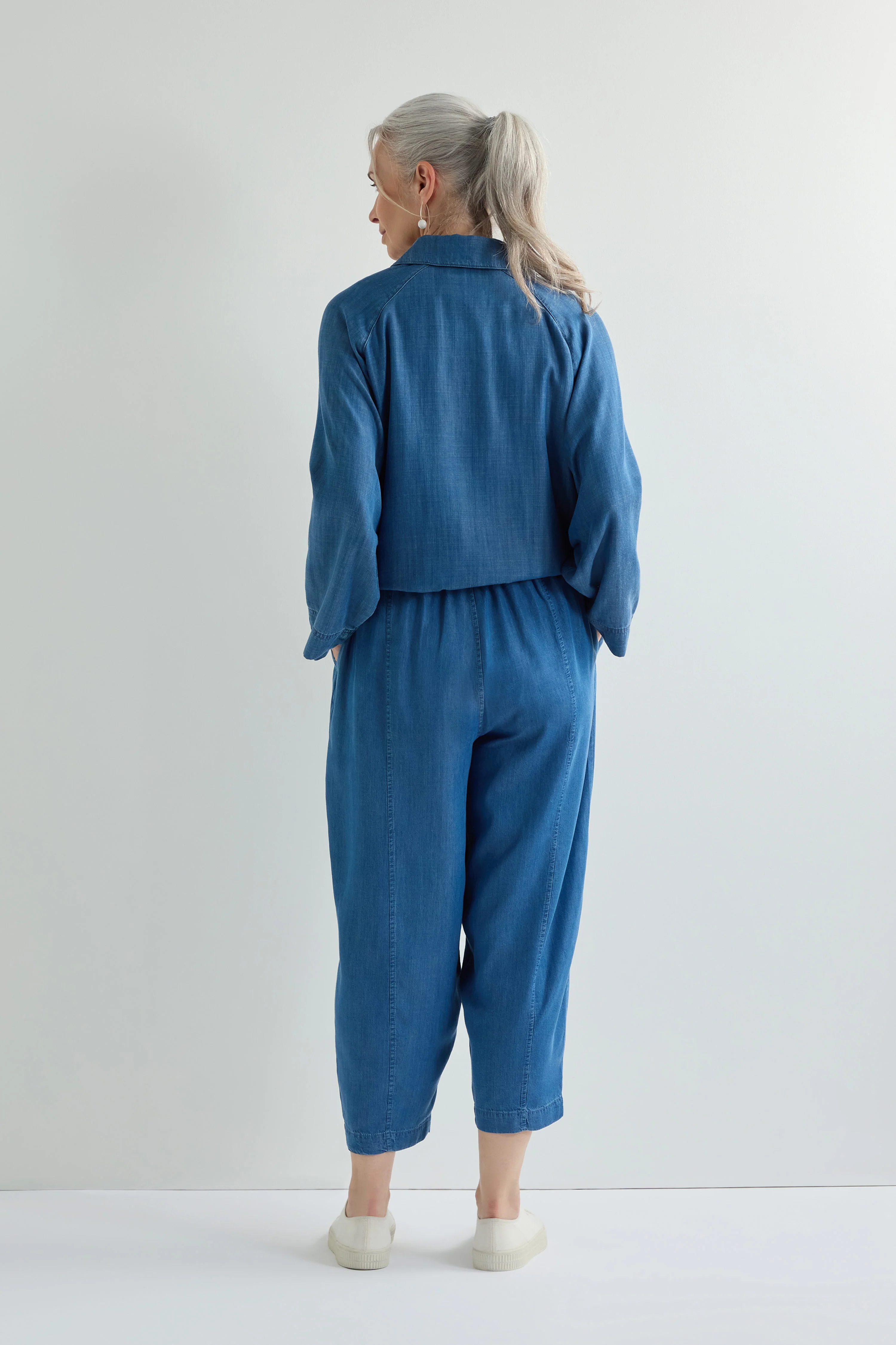 Fluid Denim Bubble Trousers - Image 5