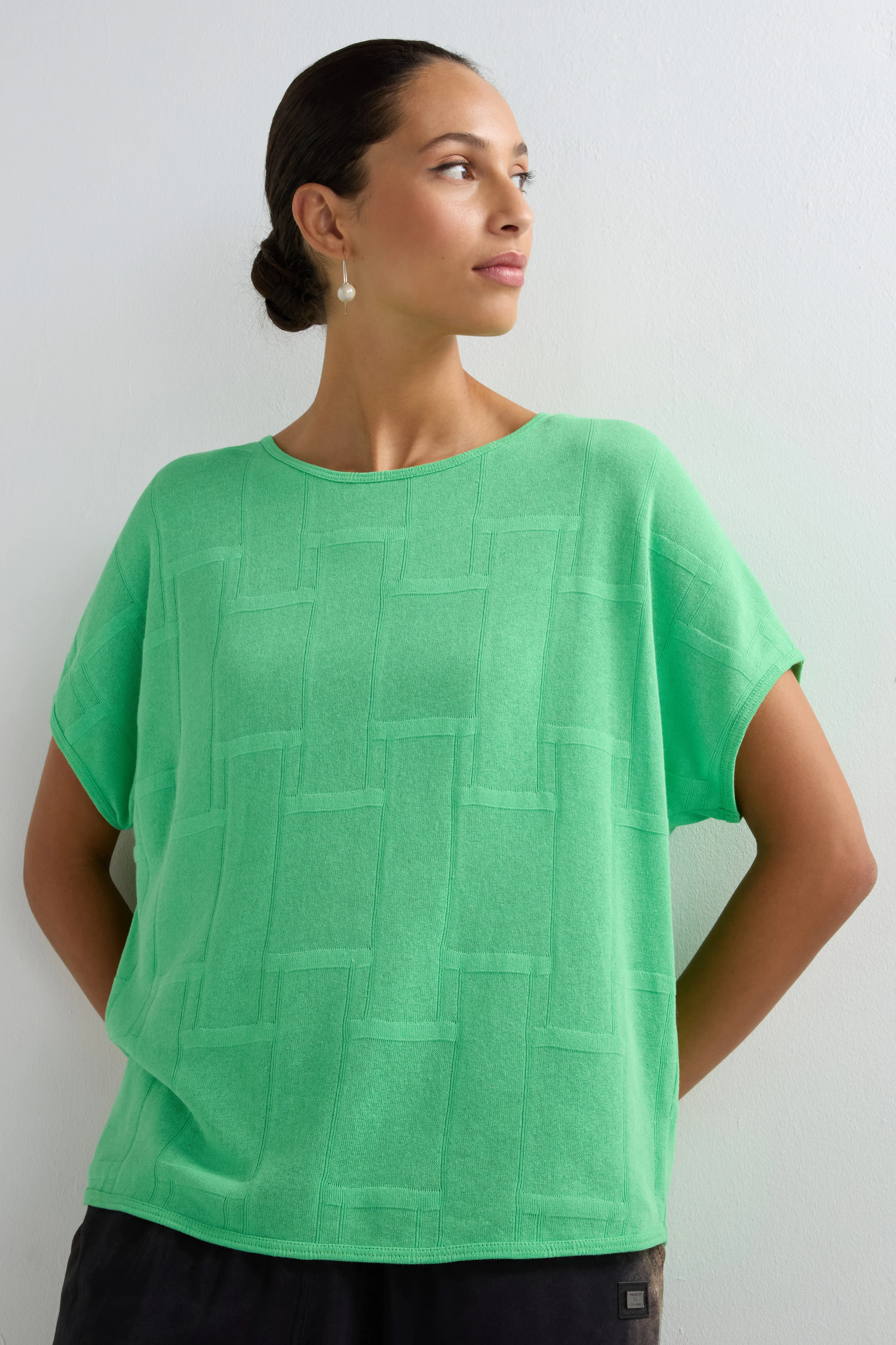 Grid Texture Boxy Knit - Image 3