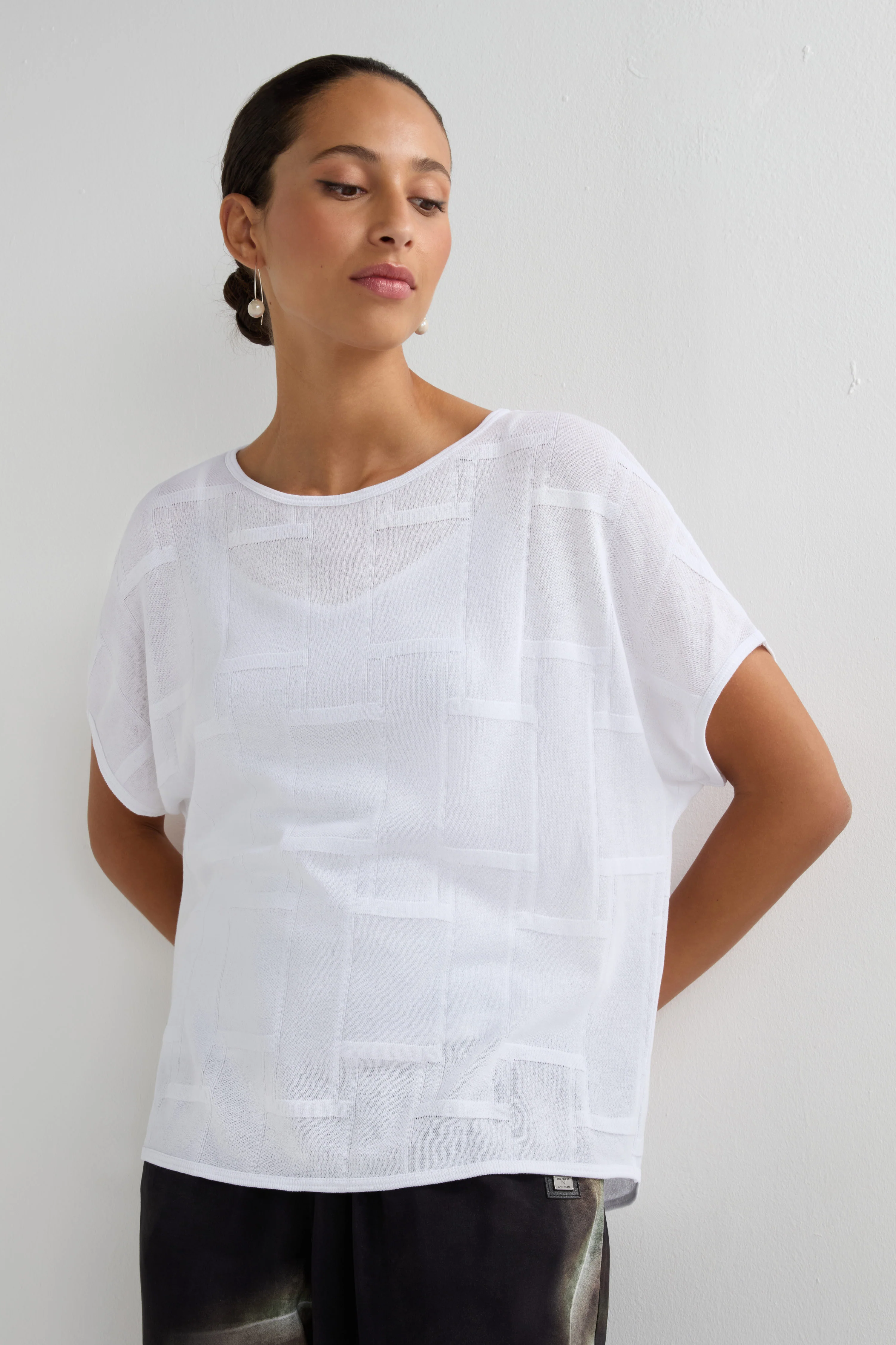 Grid Texture Boxy Knit - Image 9