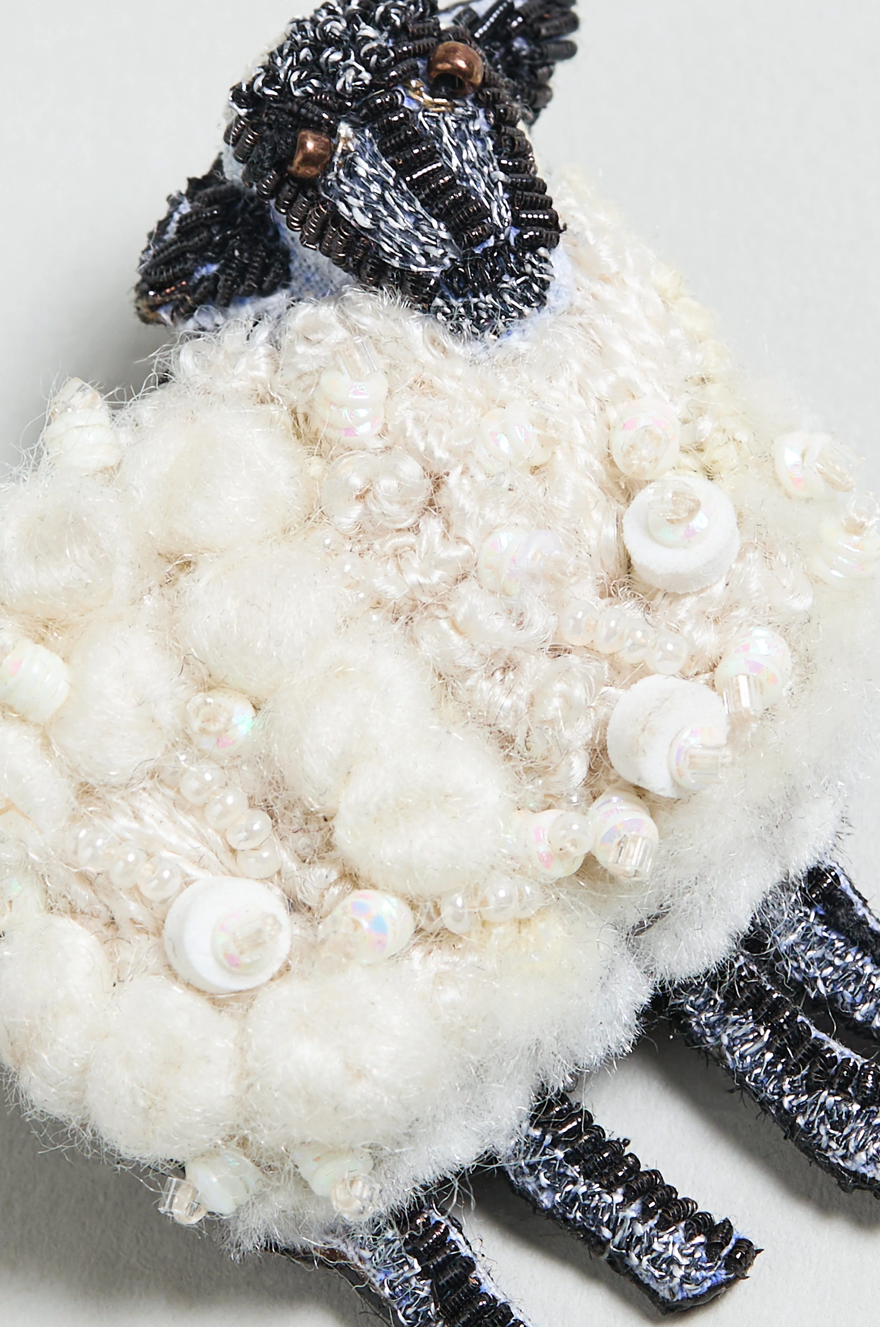 Hand Embroidered Sheep Brooch - Image 3