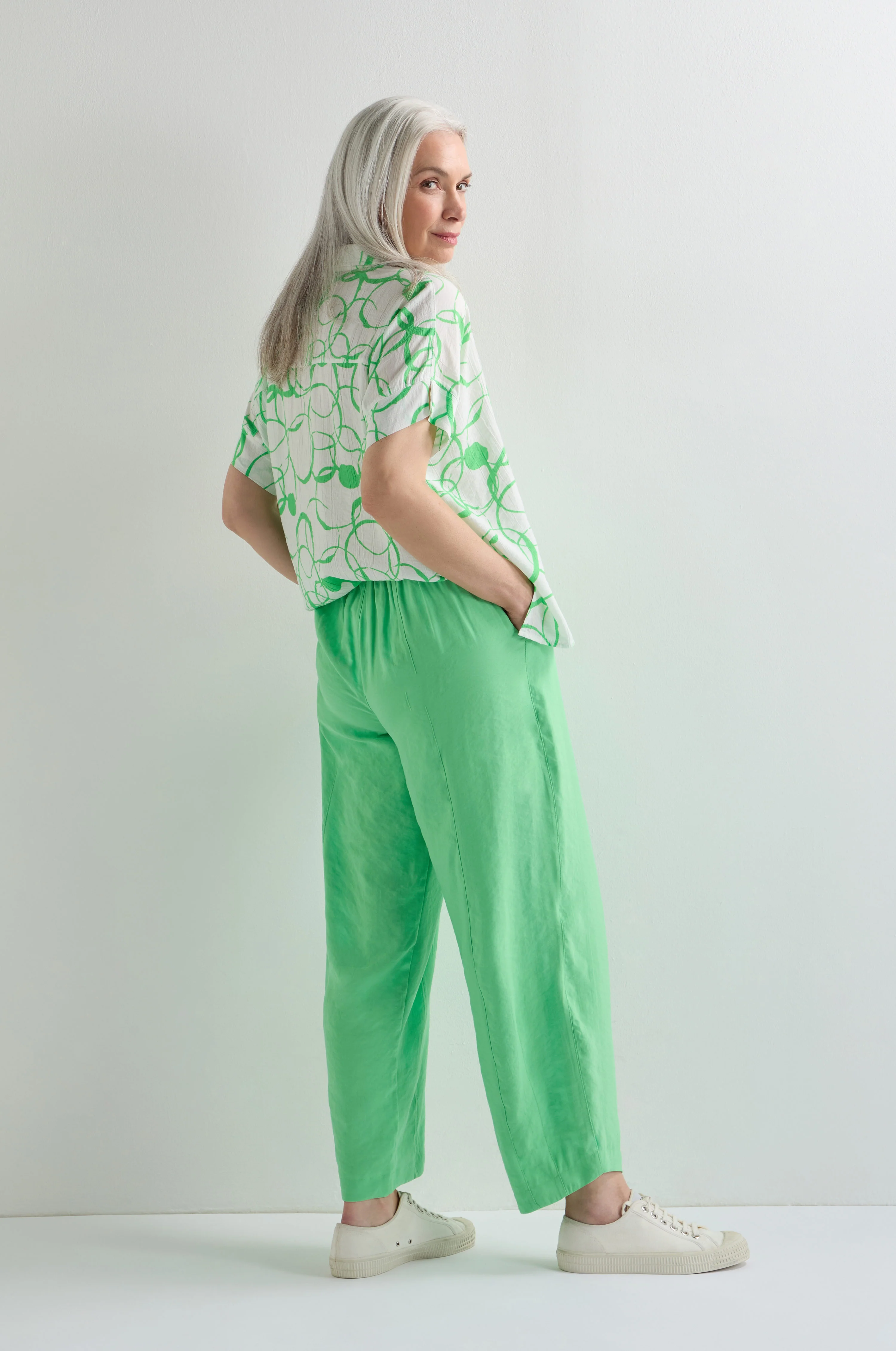 Leaf Green Bubble Trousers - Image 4