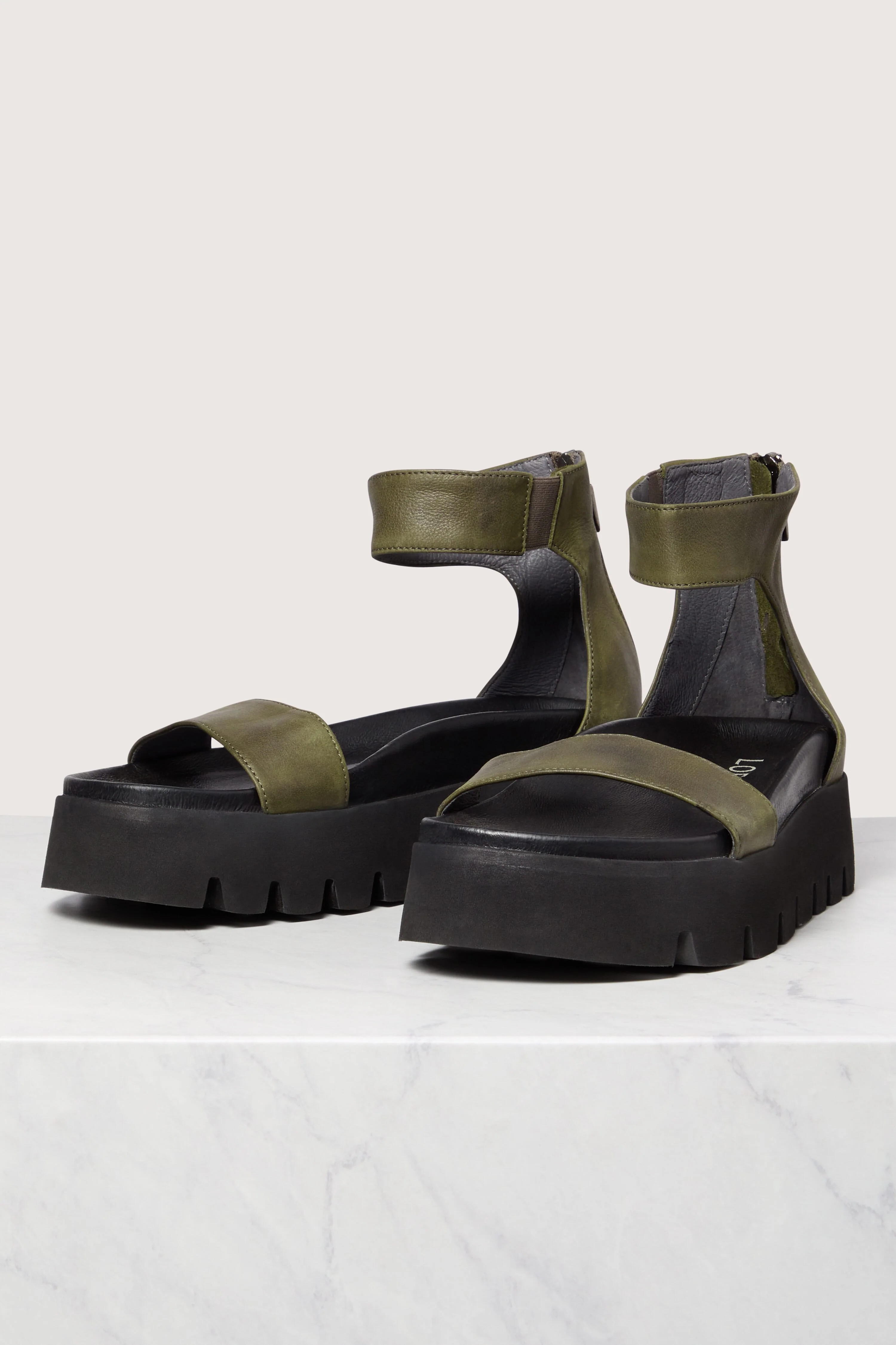Leather Platform Zip Sandal - Image 4
