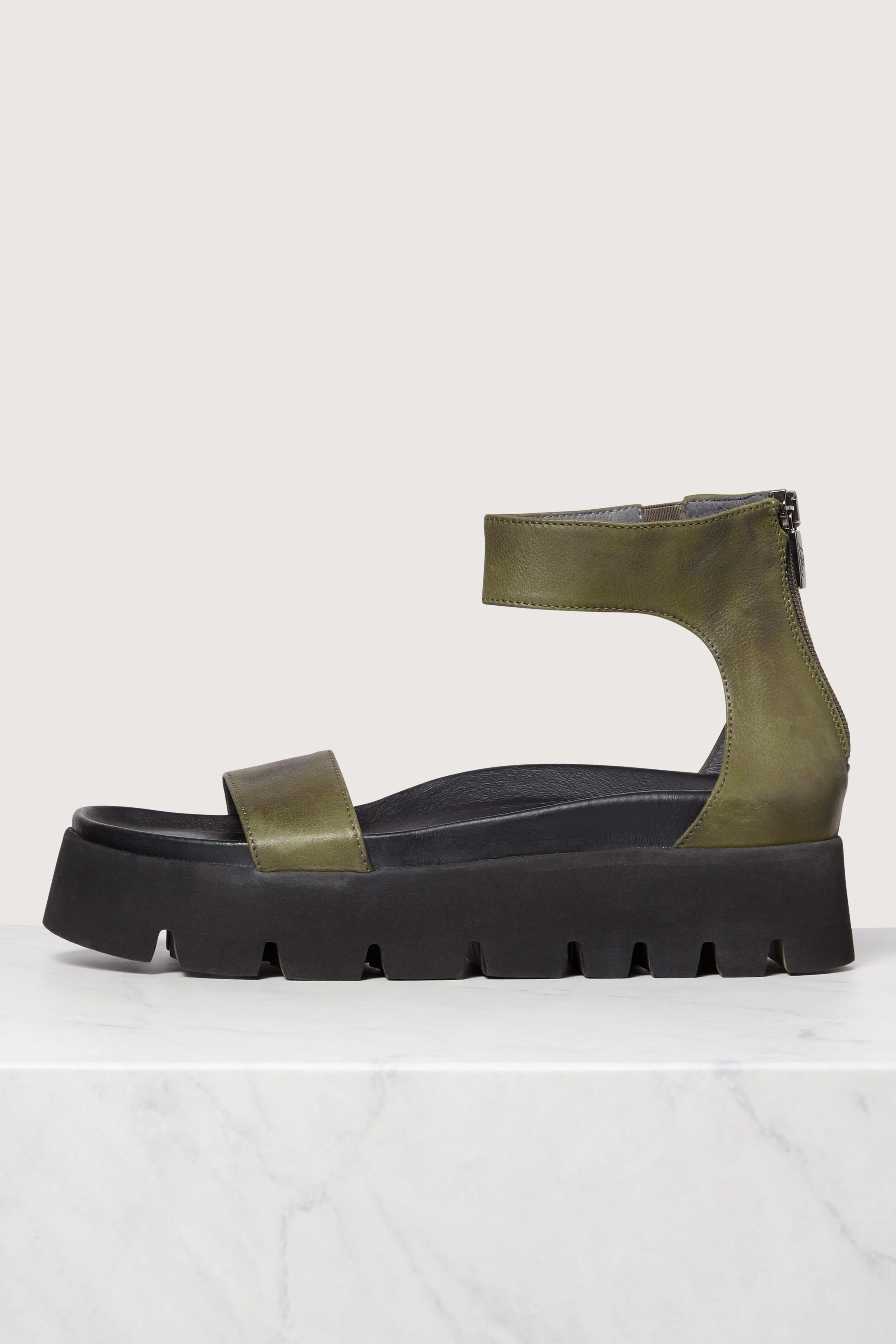 Leather Platform Zip Sandal - Image 6