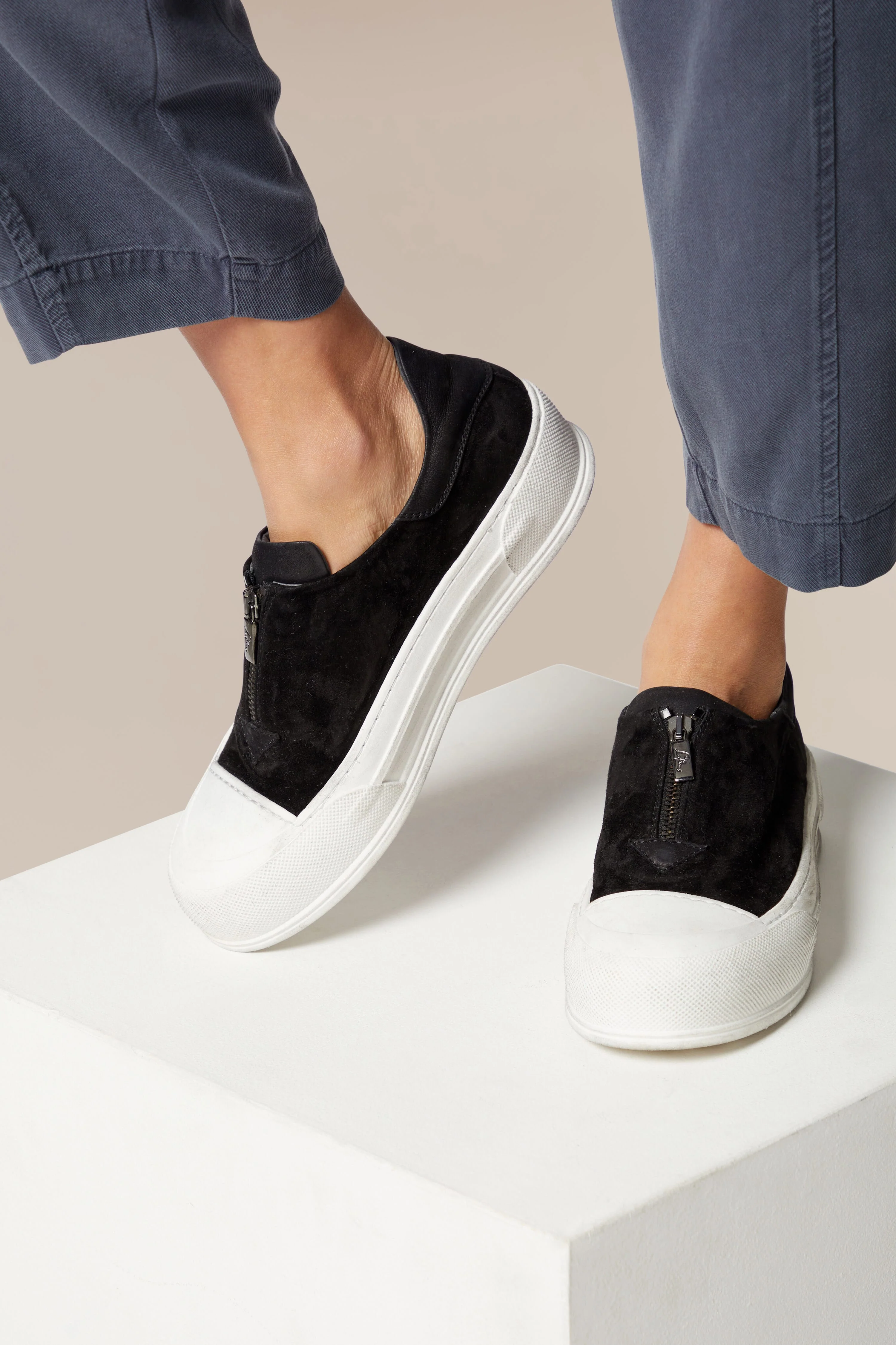 Zip Detail Suede Pumps - Image 3