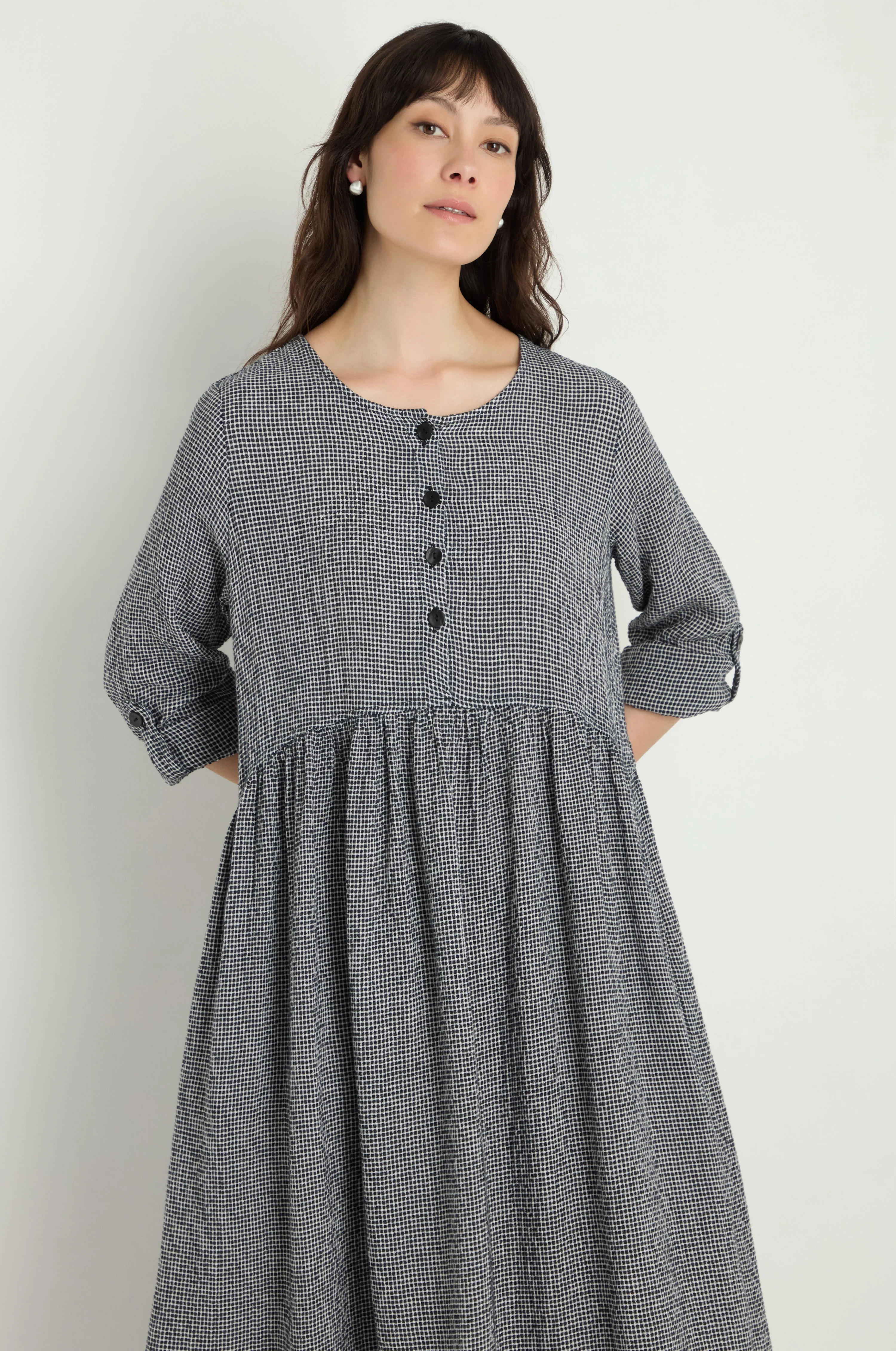 Micro Gingham Bubble Dress - Image 3