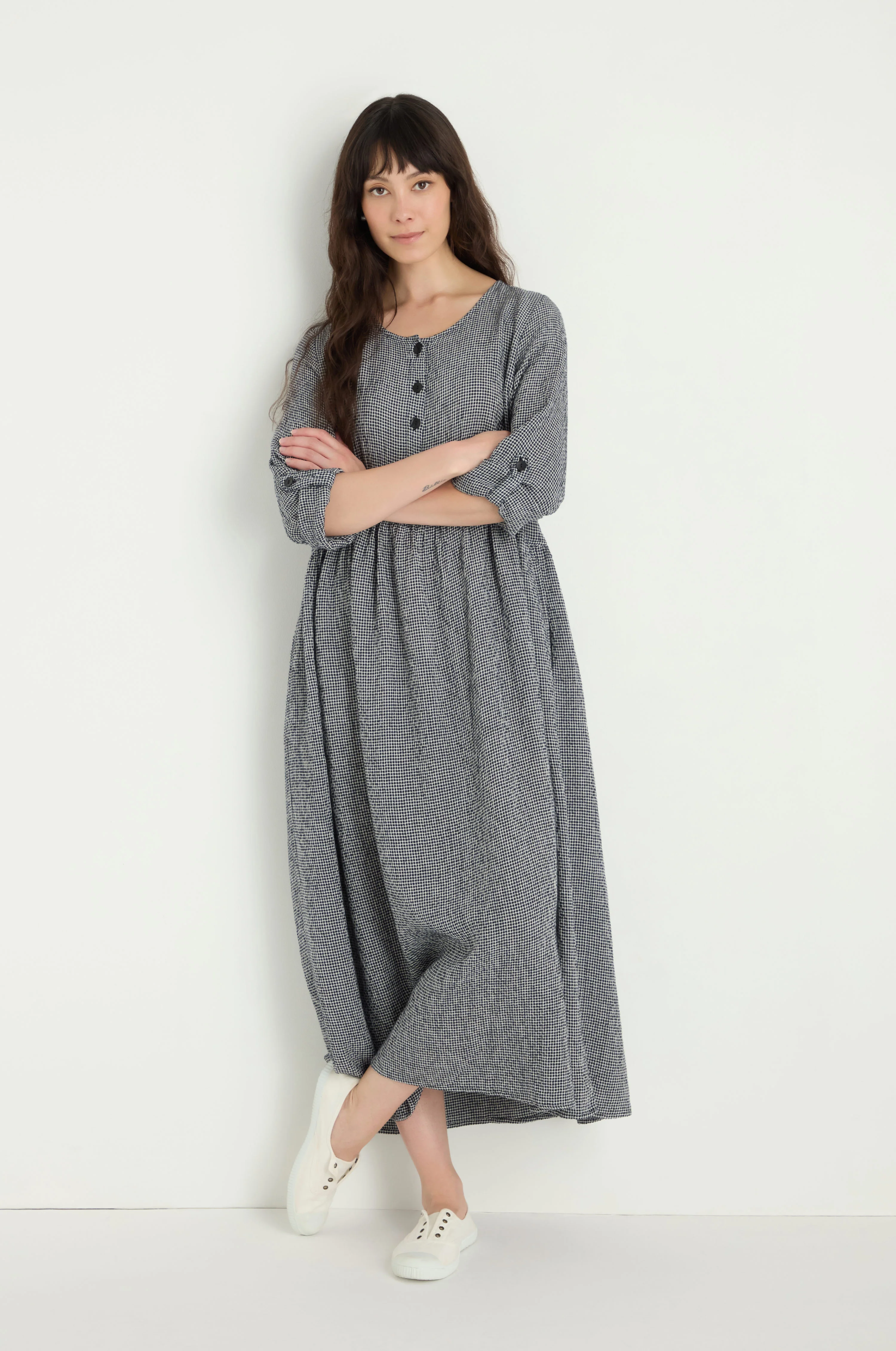 Micro Gingham Bubble Dress - Image 5