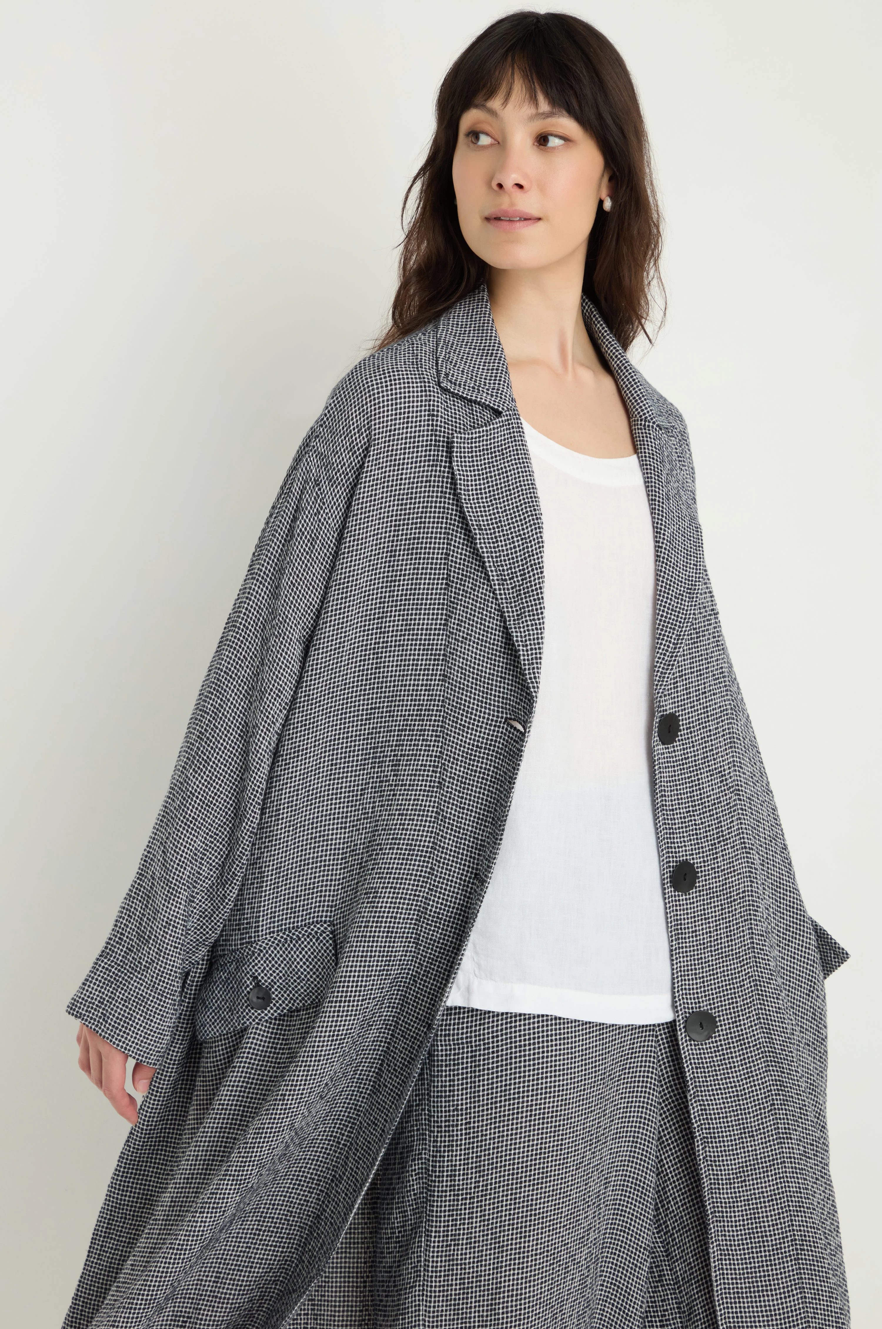 Micro Gingham Coat - Image 4