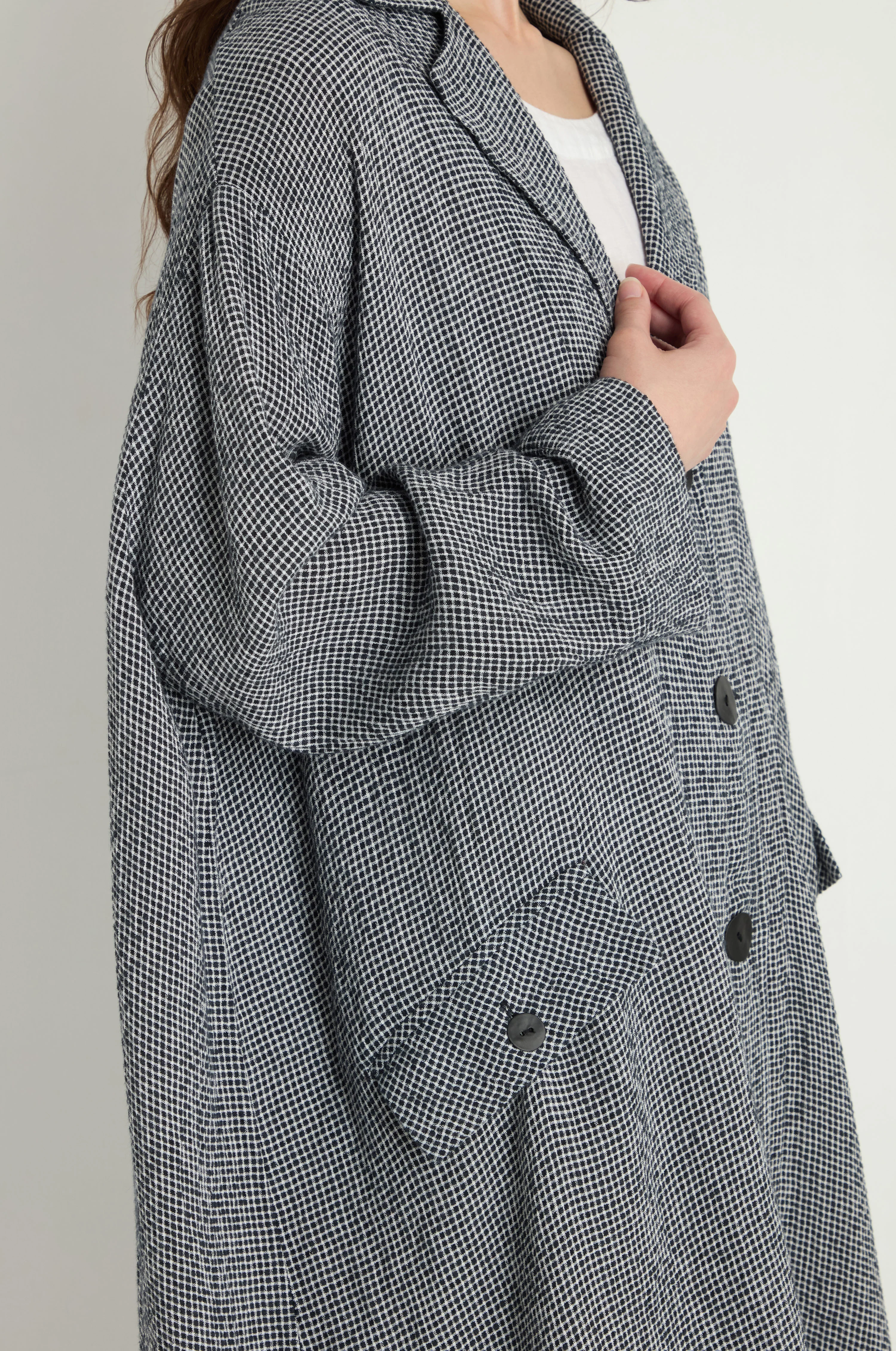 Micro Gingham Coat - Image 5