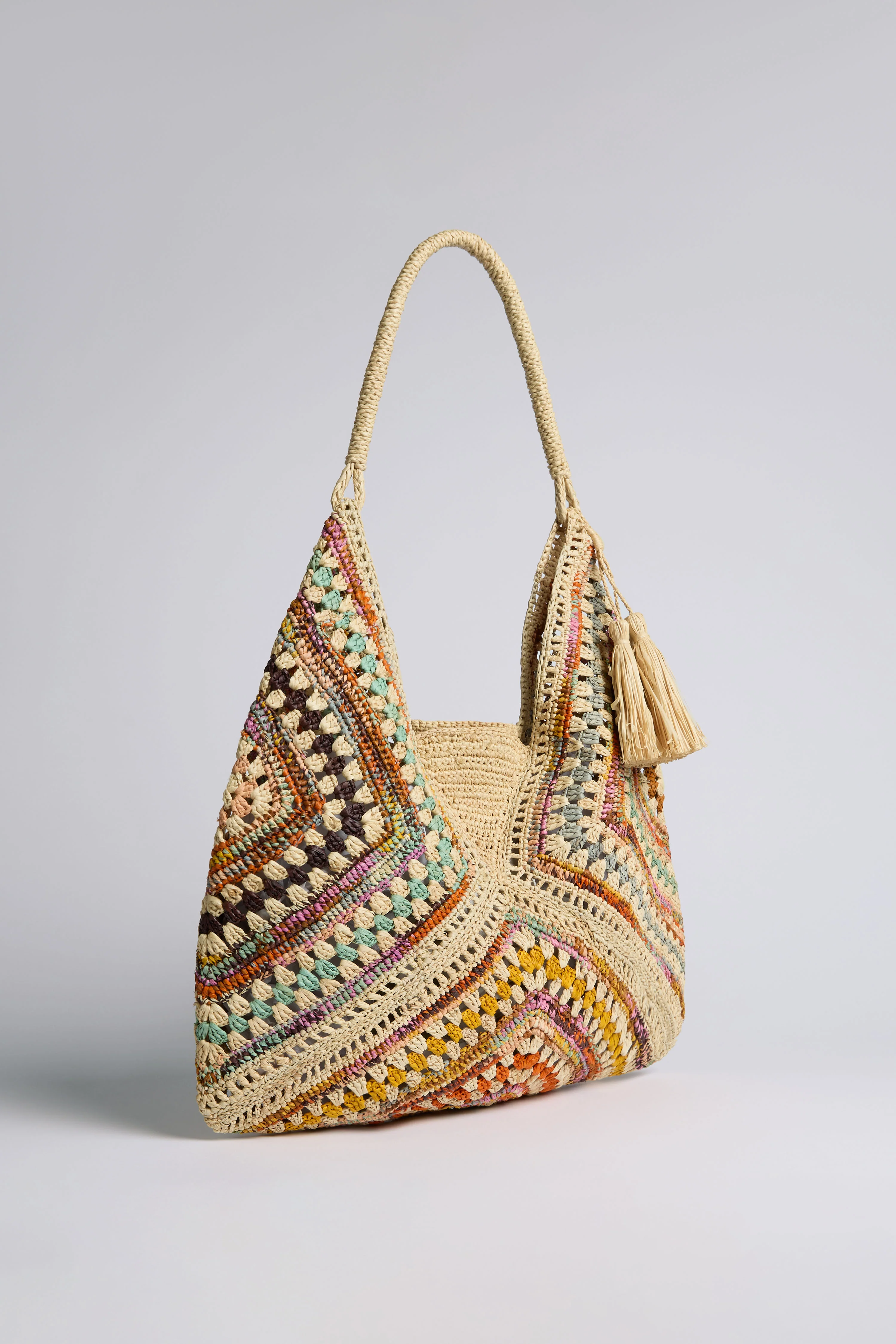 Natural Handwoven Bohemian Raffia Bag - Image 4