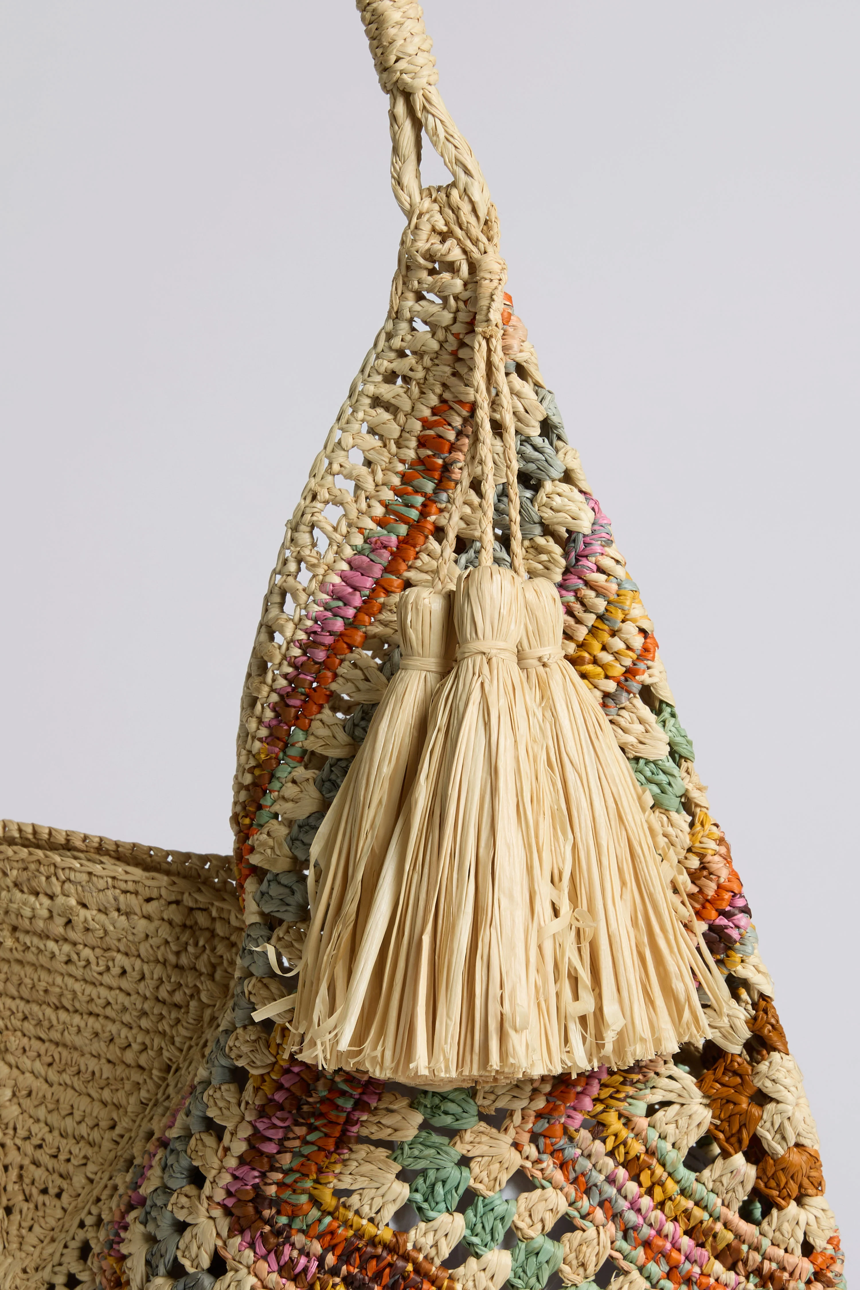 Natural Handwoven Bohemian Raffia Bag - Image 5