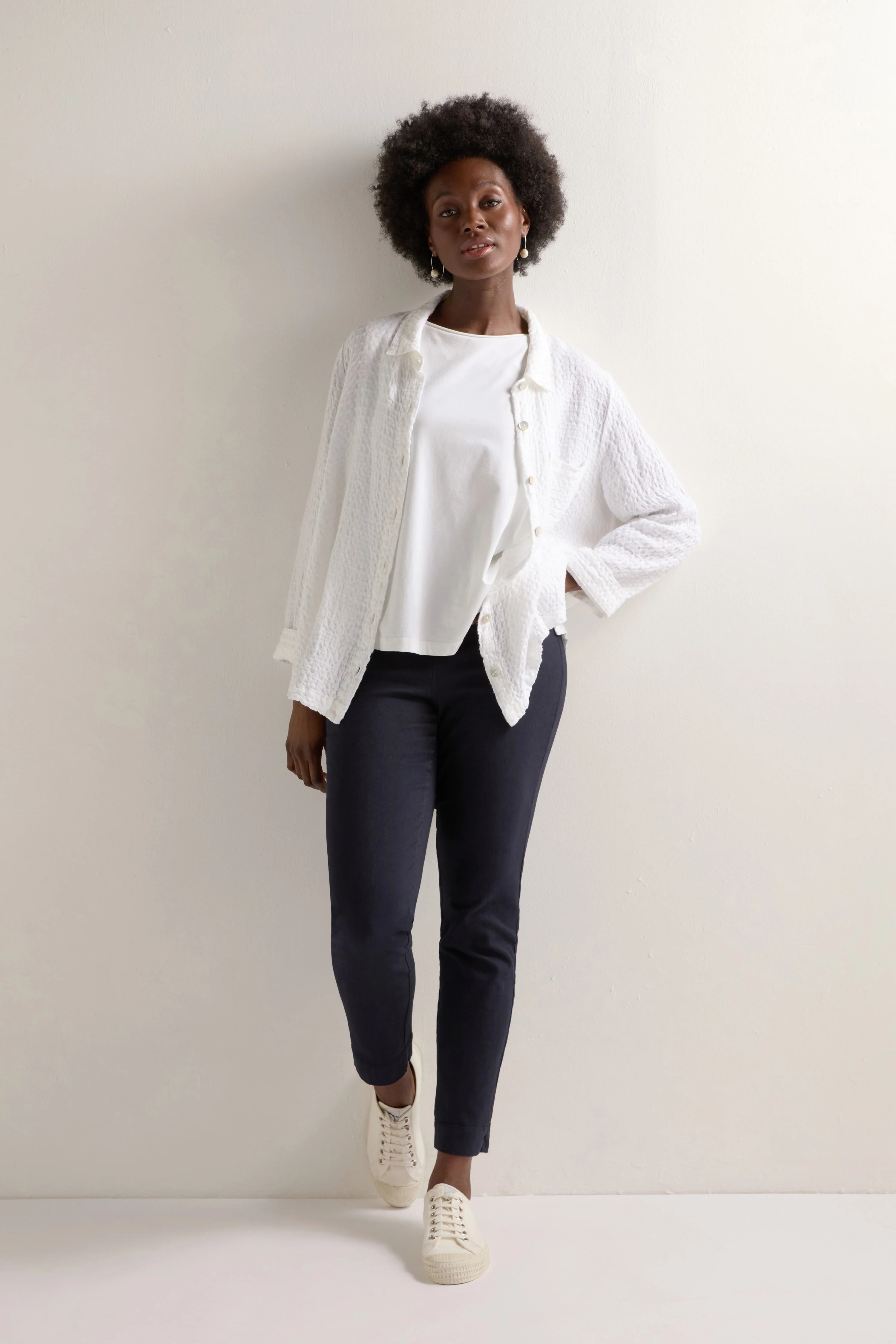 Night Stretch Cotton Slim Trousers - Image 3