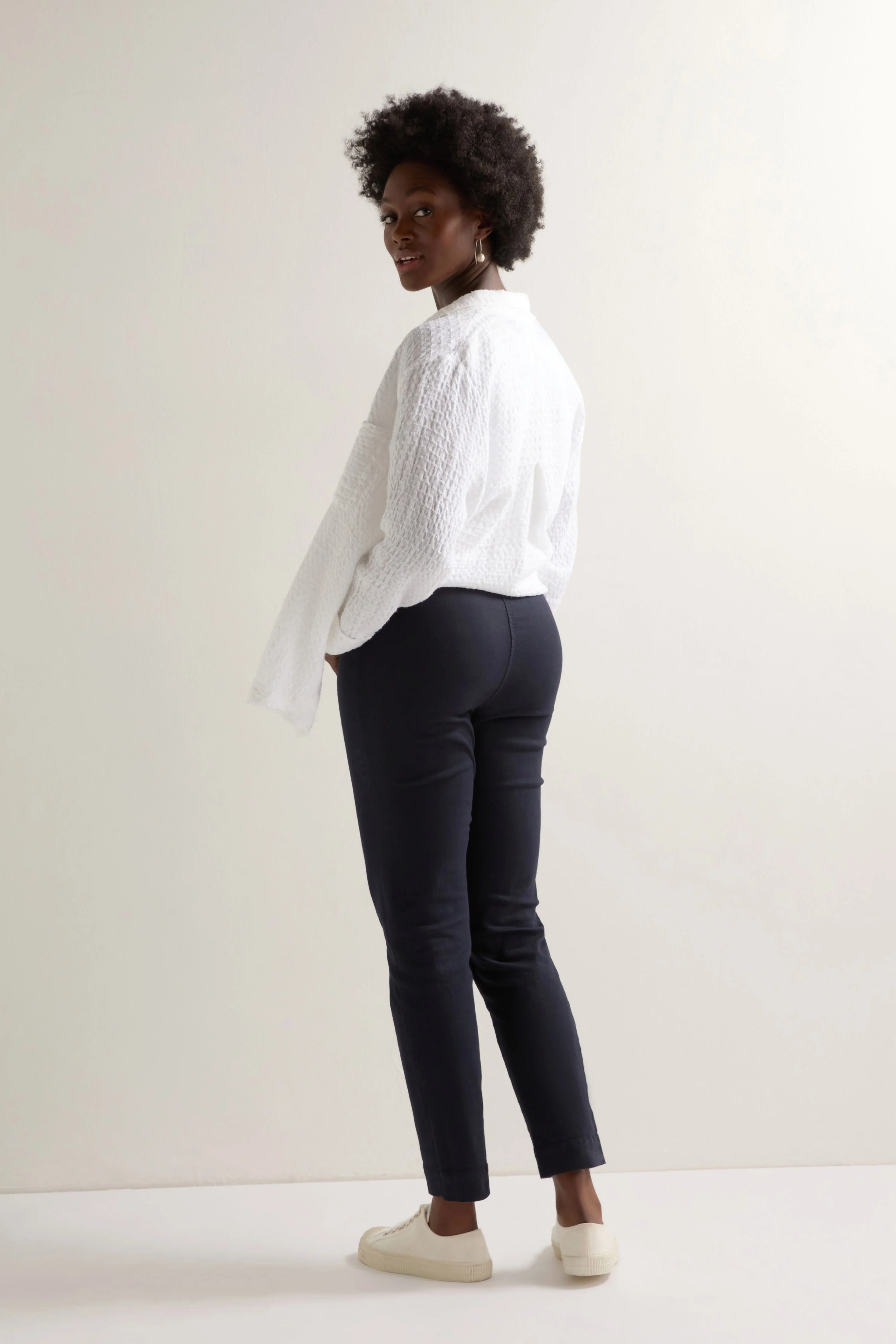 Night Stretch Cotton Slim Trousers - Image 6