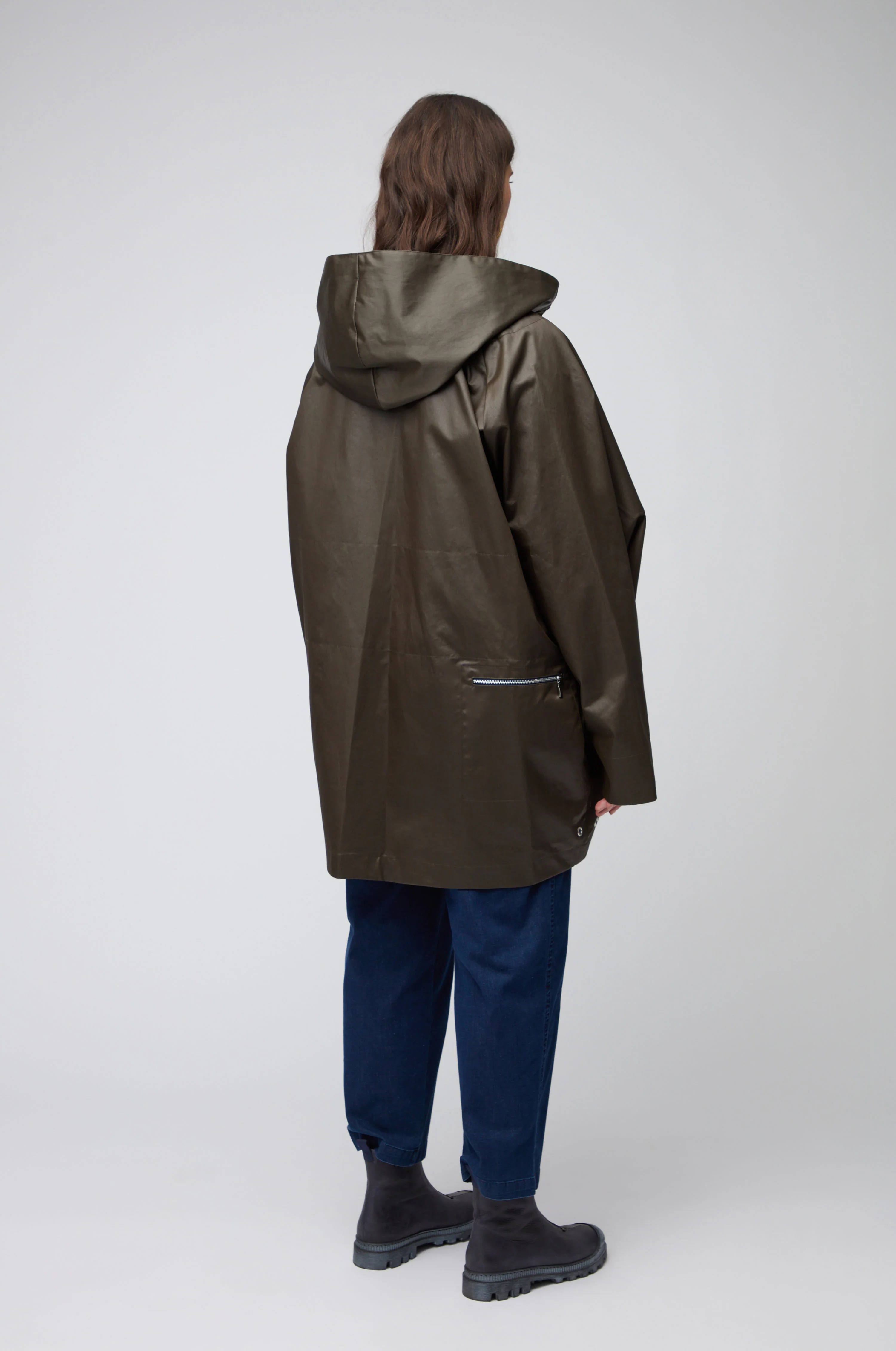Olive Oversized Parka With Hood - Image 4