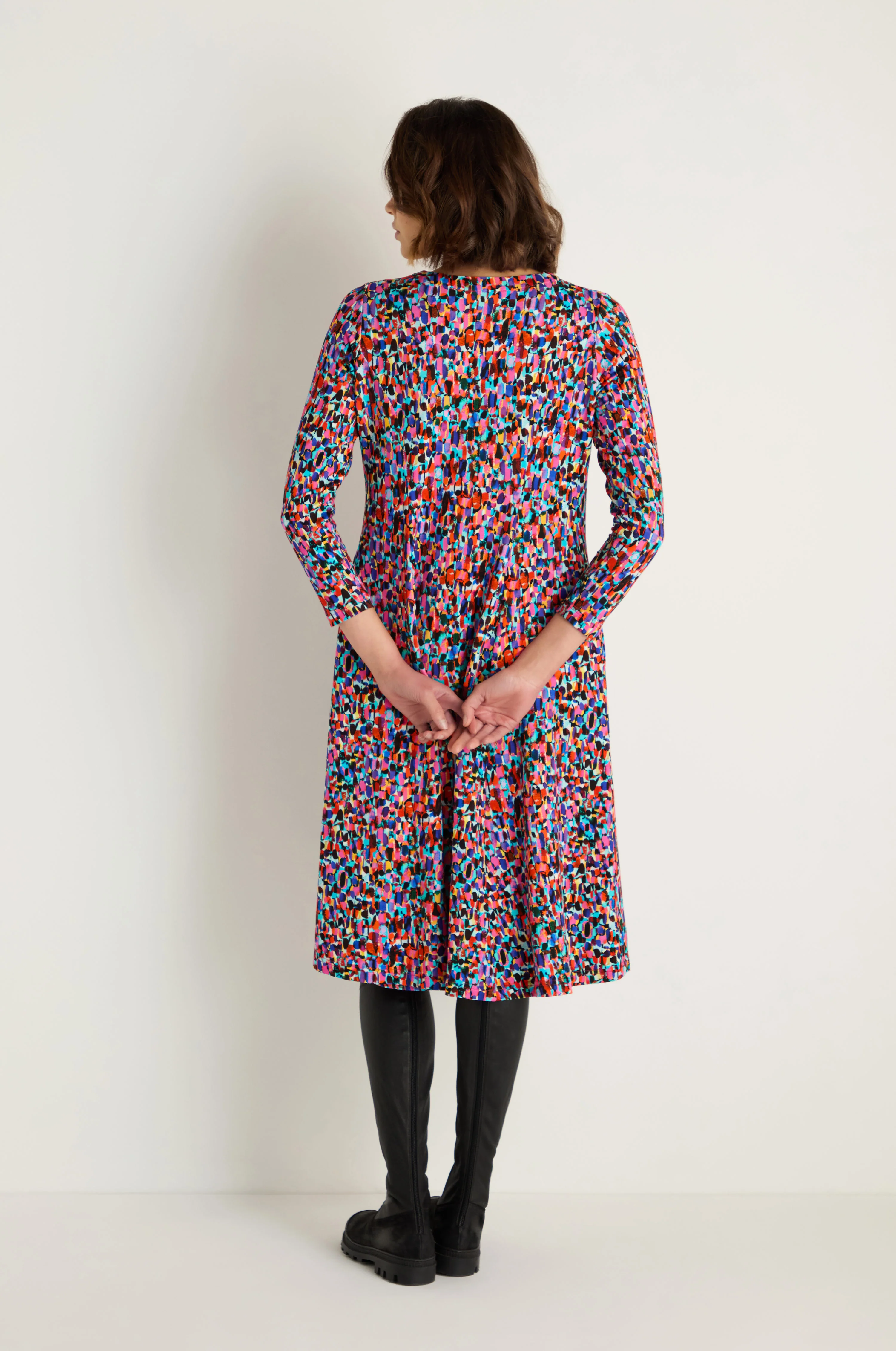 Painted Spots Jersey Flared Dress - Image 5