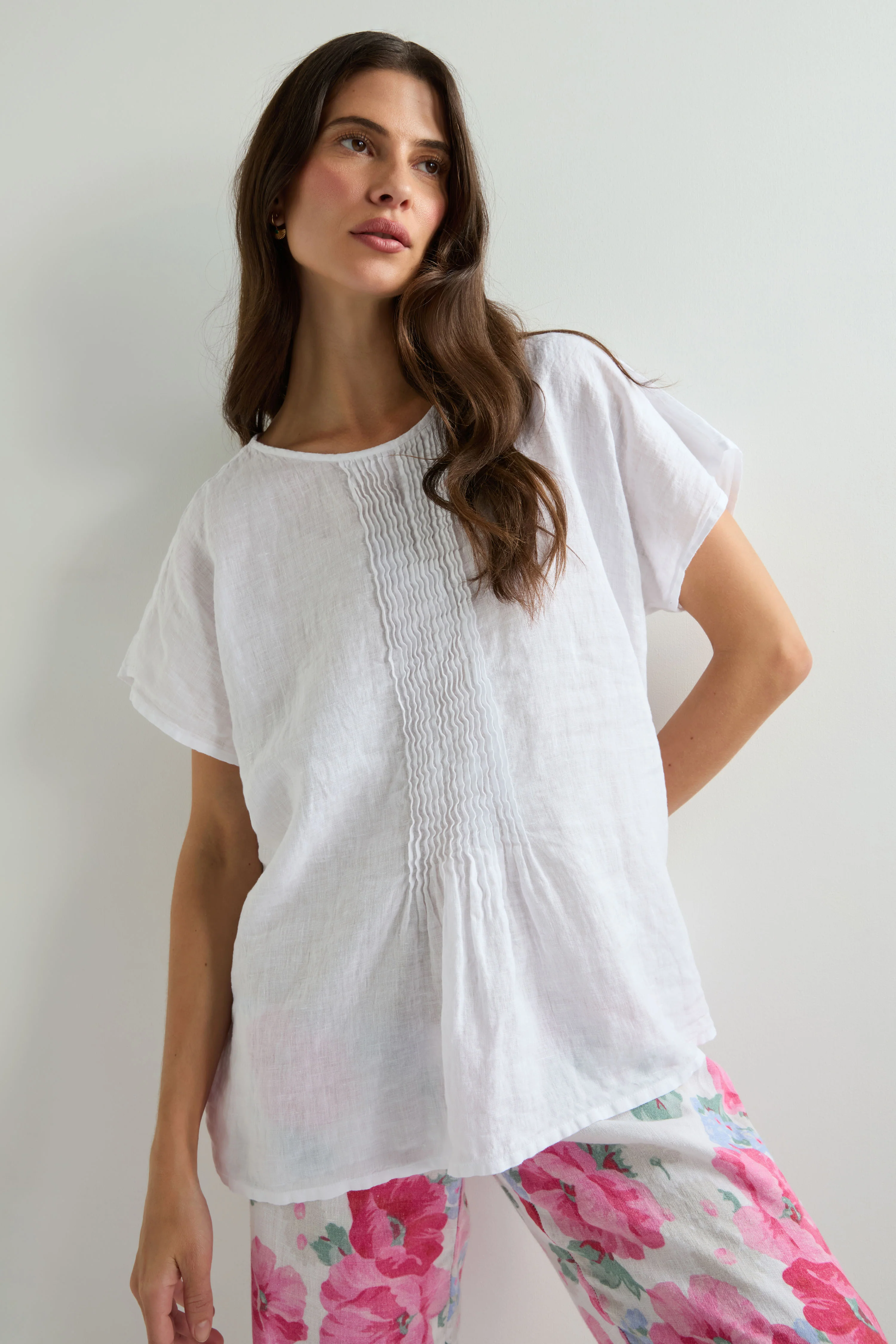 Pleat Front Linen Top - Image 3