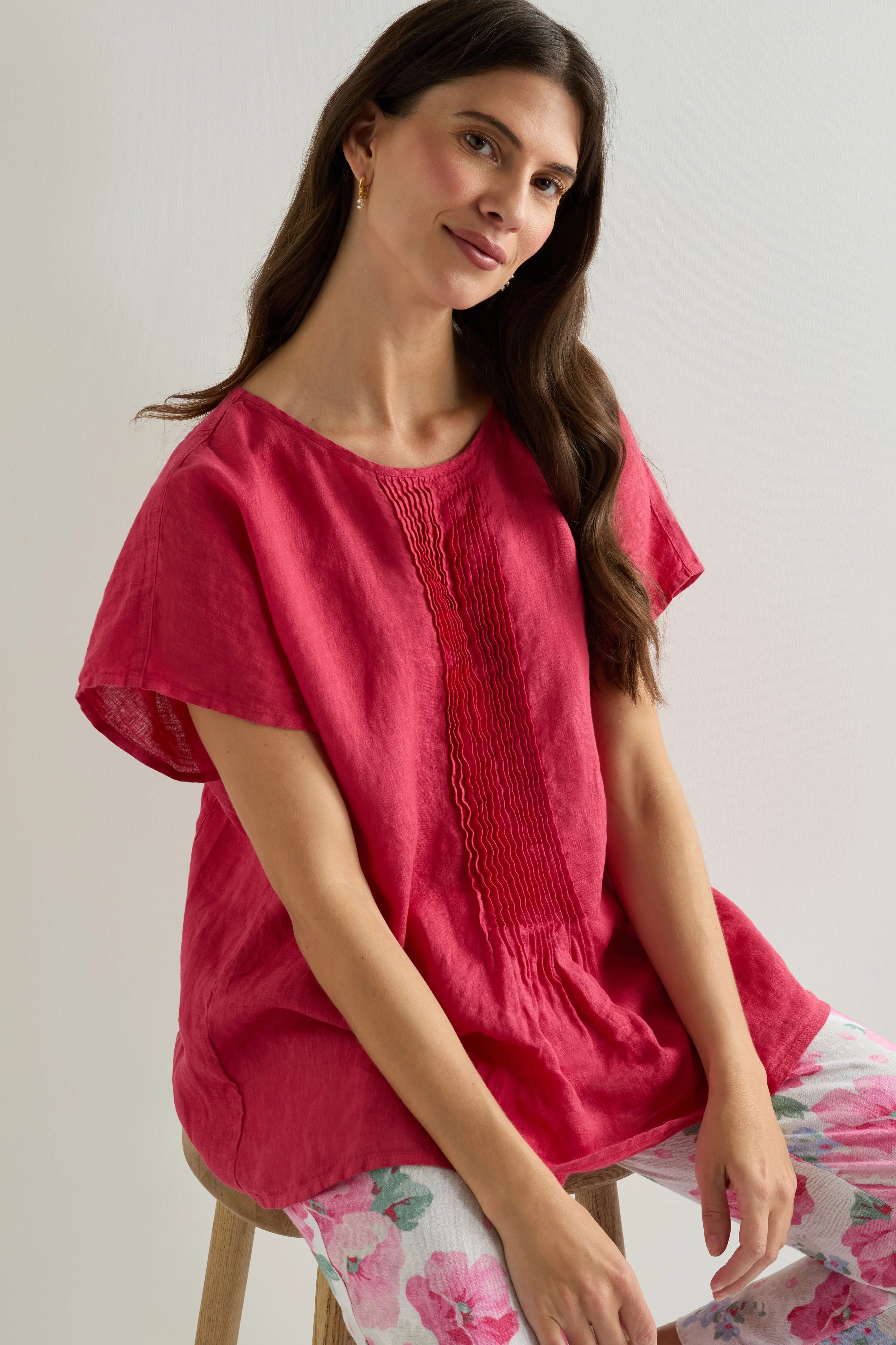 Pleat Front Linen Top - Image 6