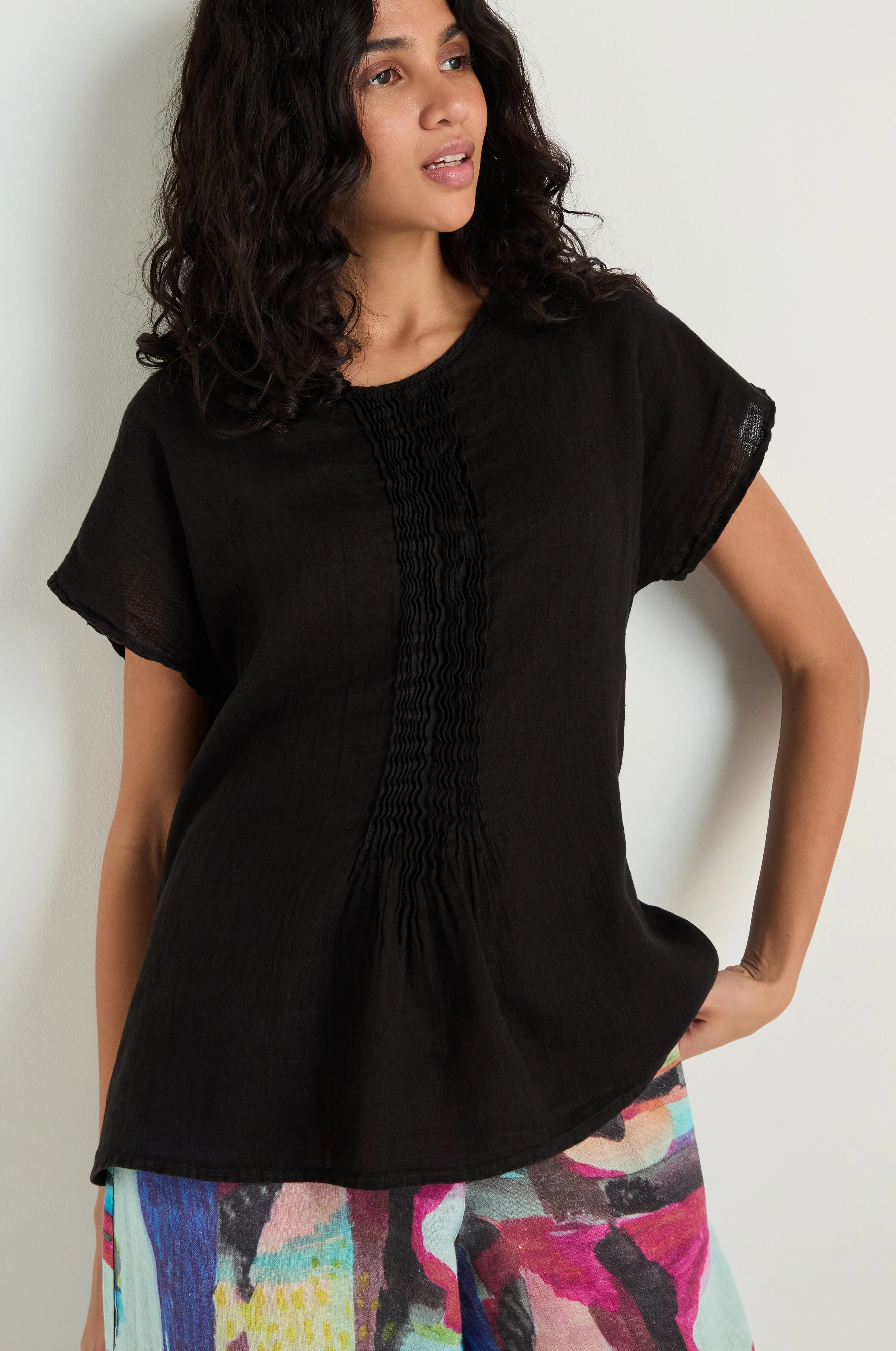 Pleat Front Linen Top - Image 3