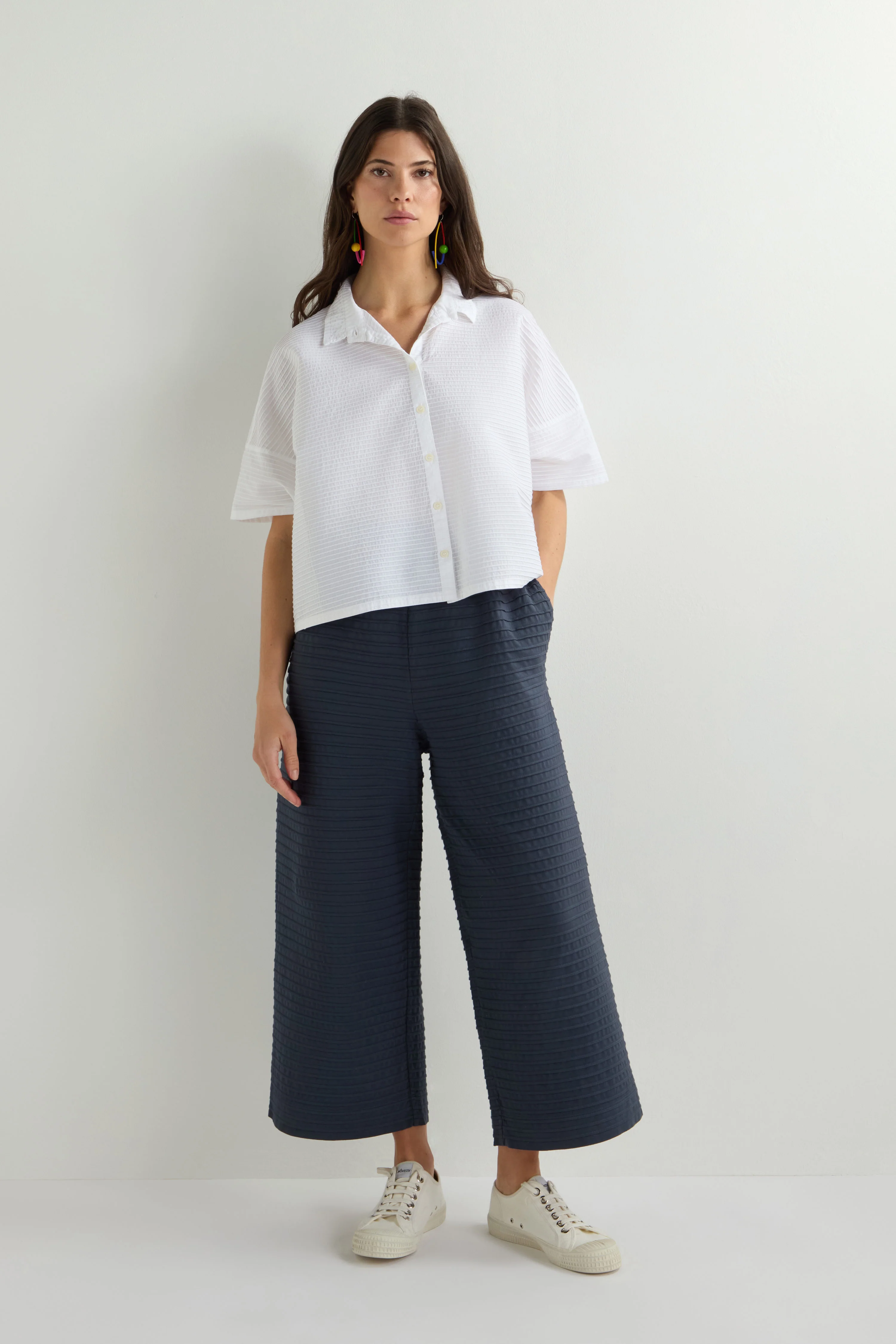 Pleated Short Boxy Shirt - Image 4