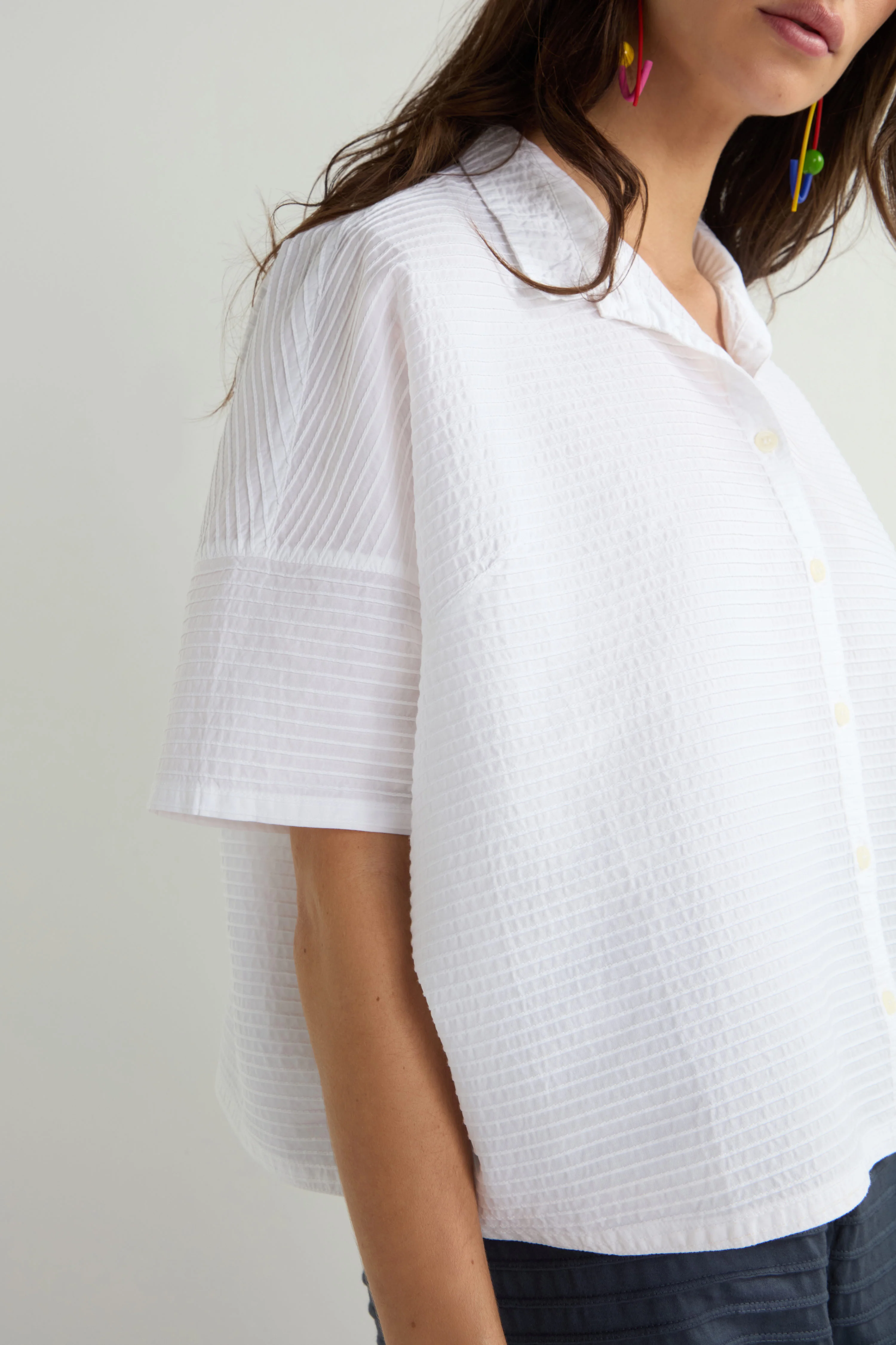 Pleated Short Boxy Shirt - Image 6