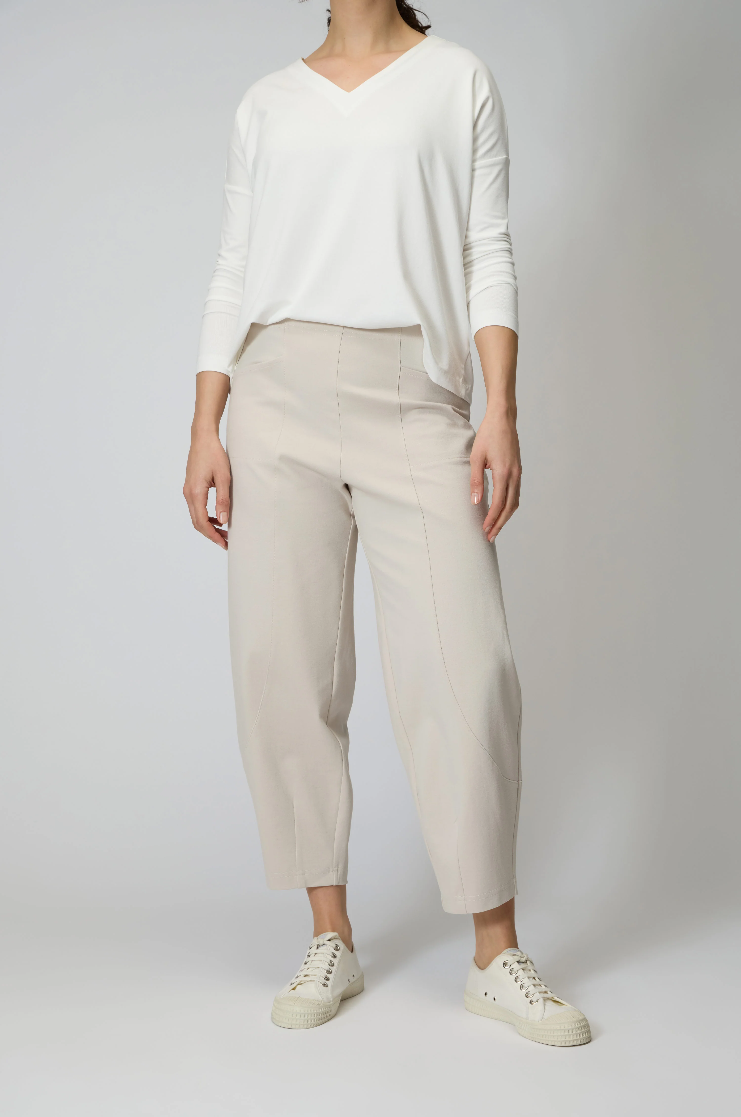 Ecru Ponte Bubble Trousers - Image 3