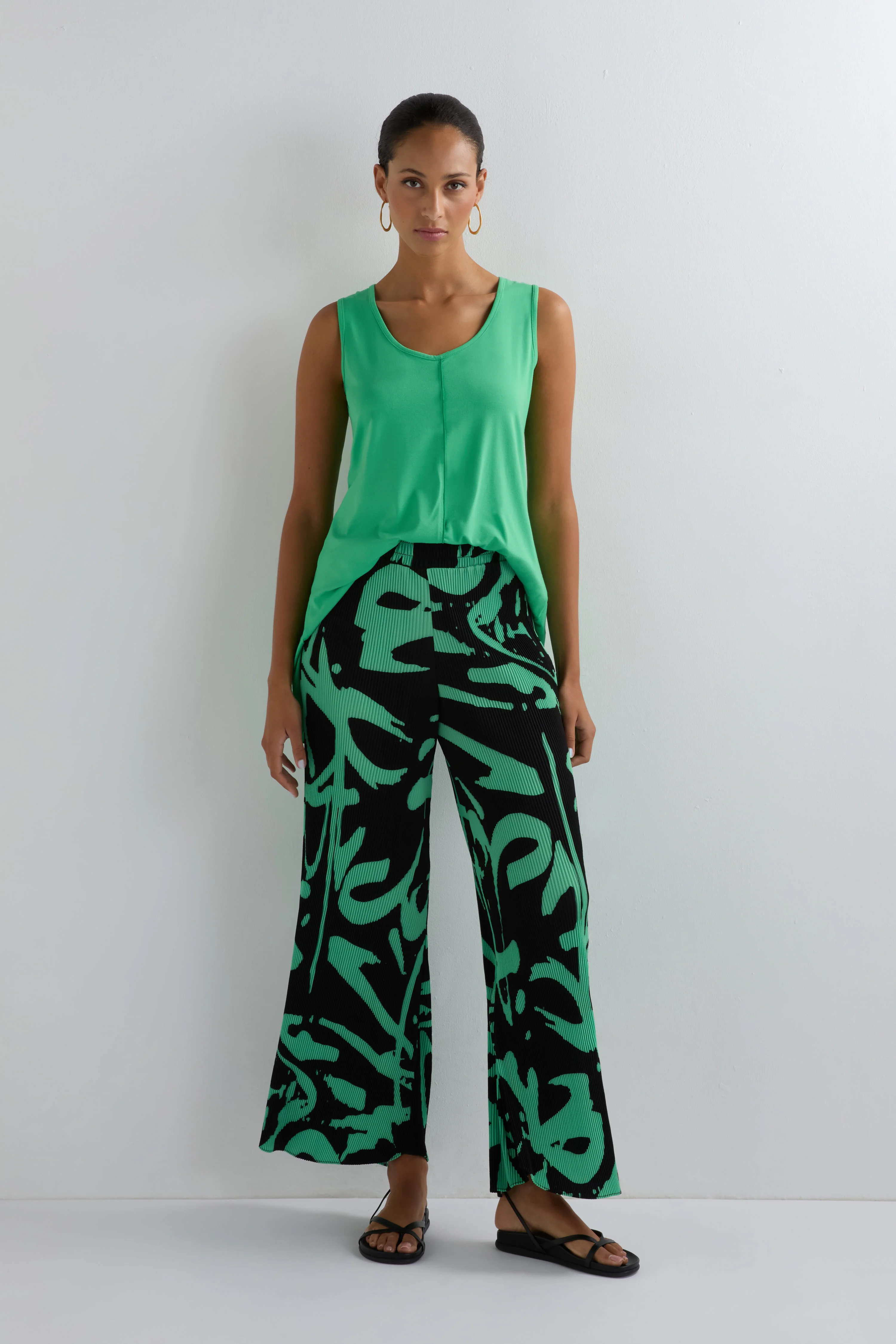 Print Pleated Trousers - Image 3