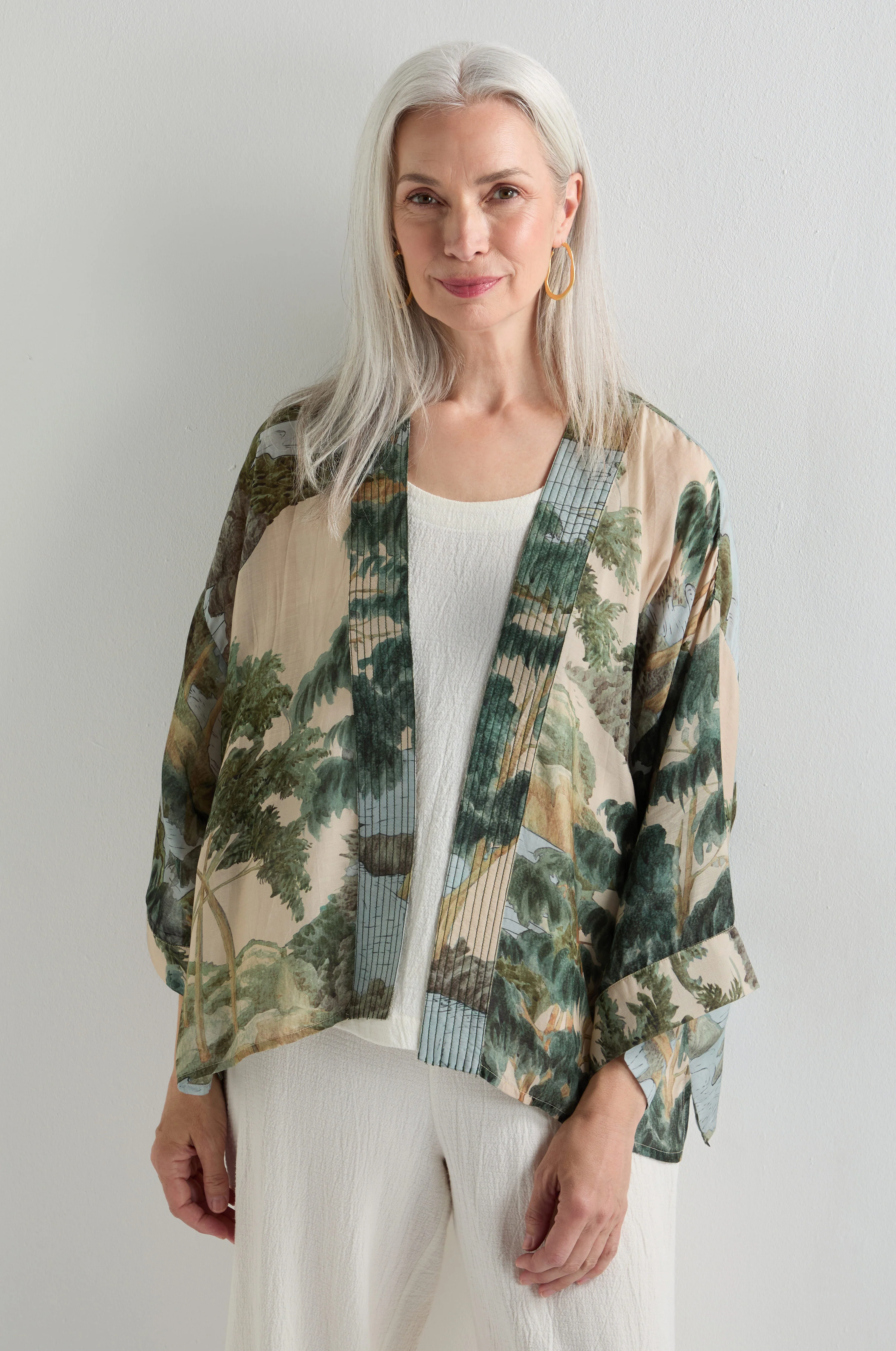 Rivers and Trees Print Kimono - Image 3