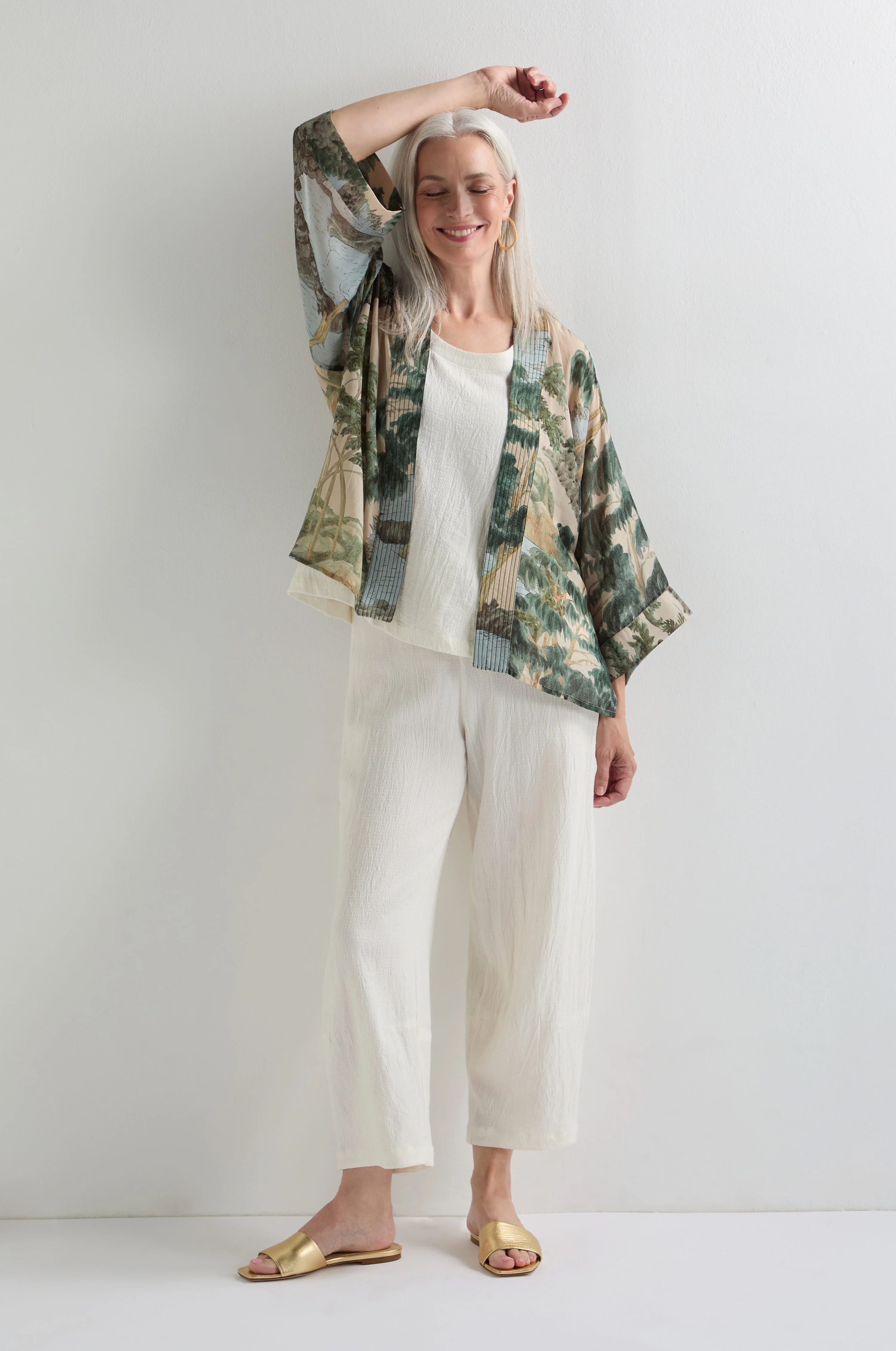 Rivers and Trees Print Kimono - Image 5