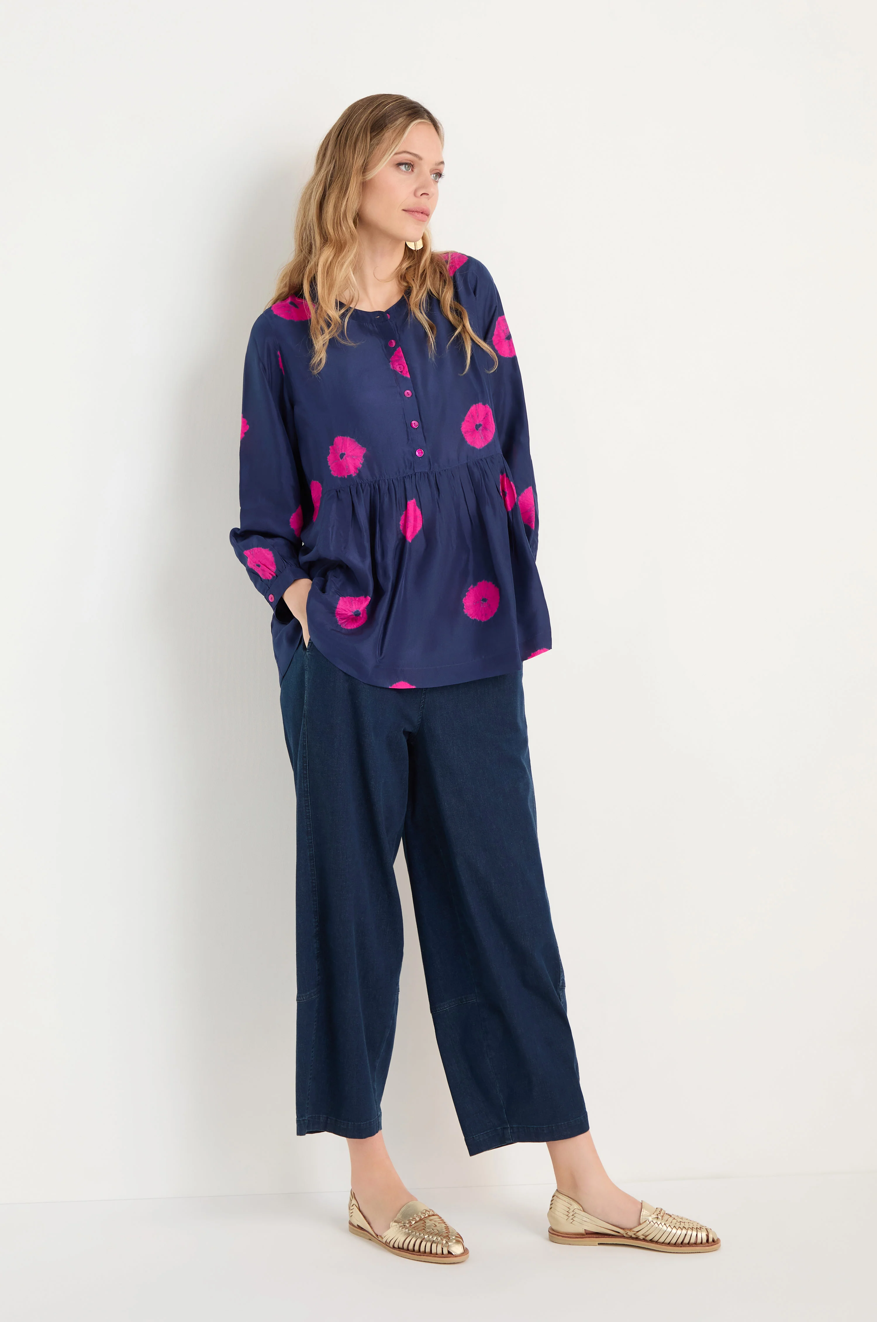 Shibori Spot Silk Shirt - Image 3