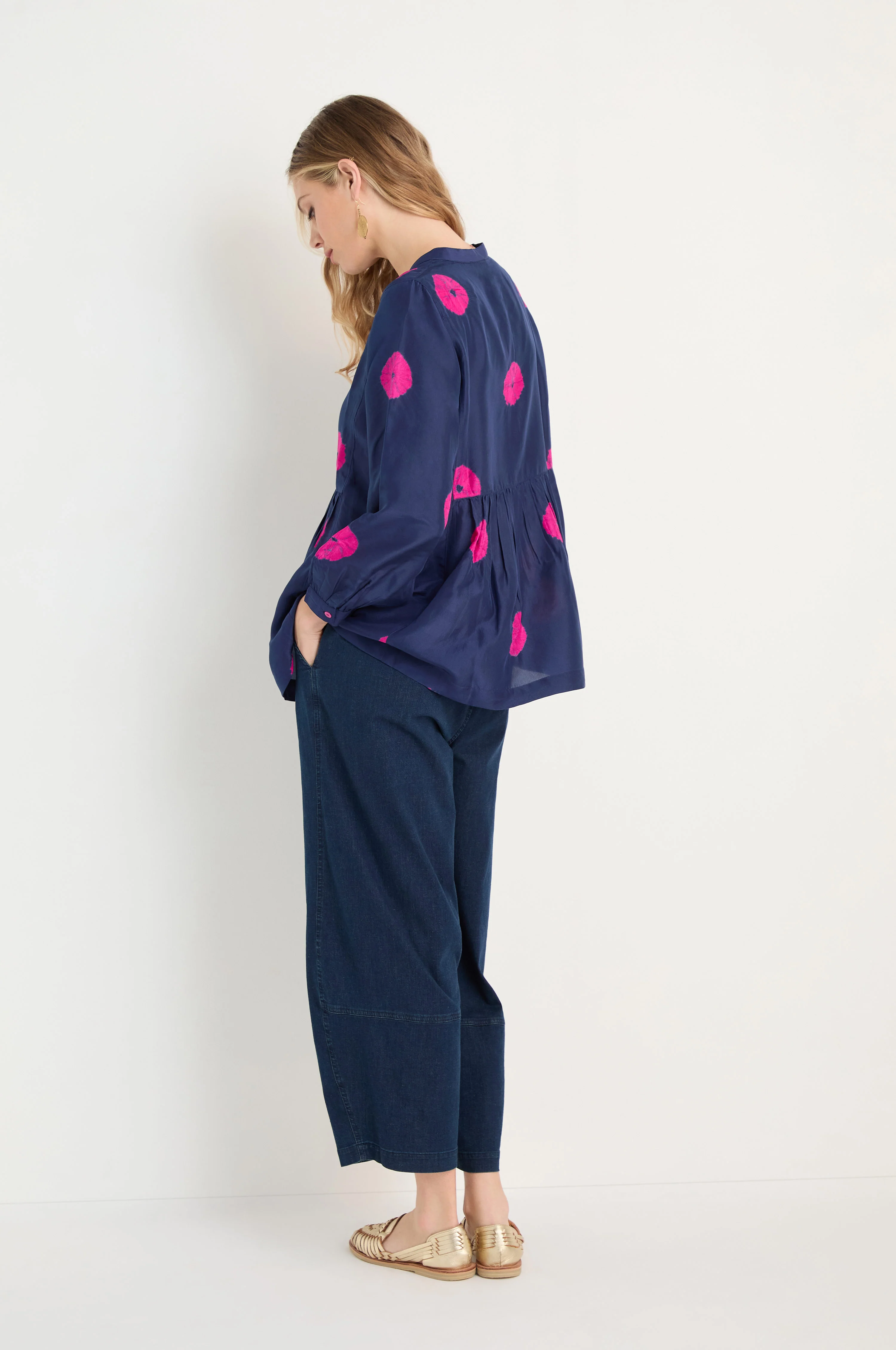 Shibori Spot Silk Shirt - Image 4