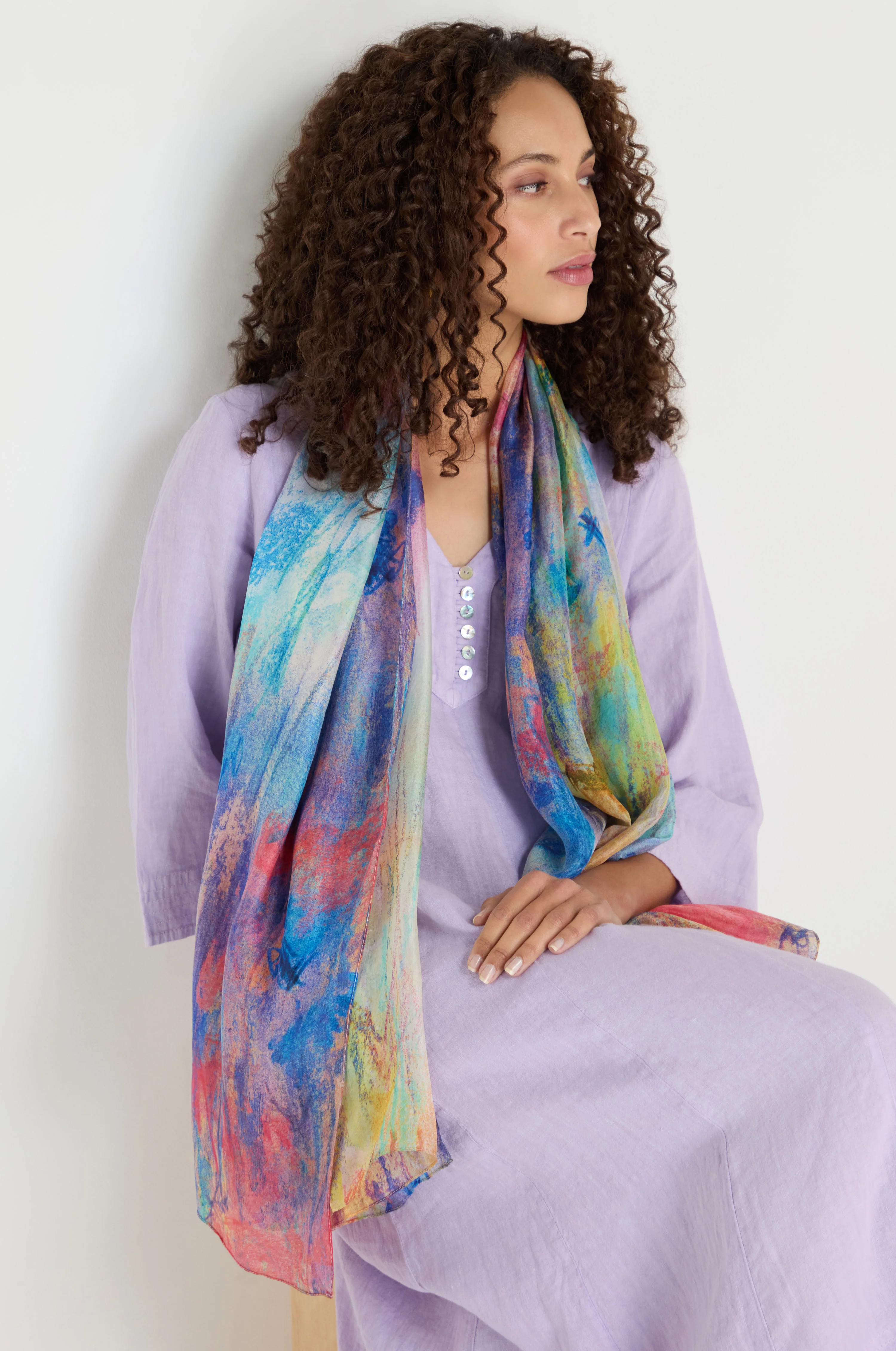 Soft Meadow Dreams Silk Scarf - Image 4