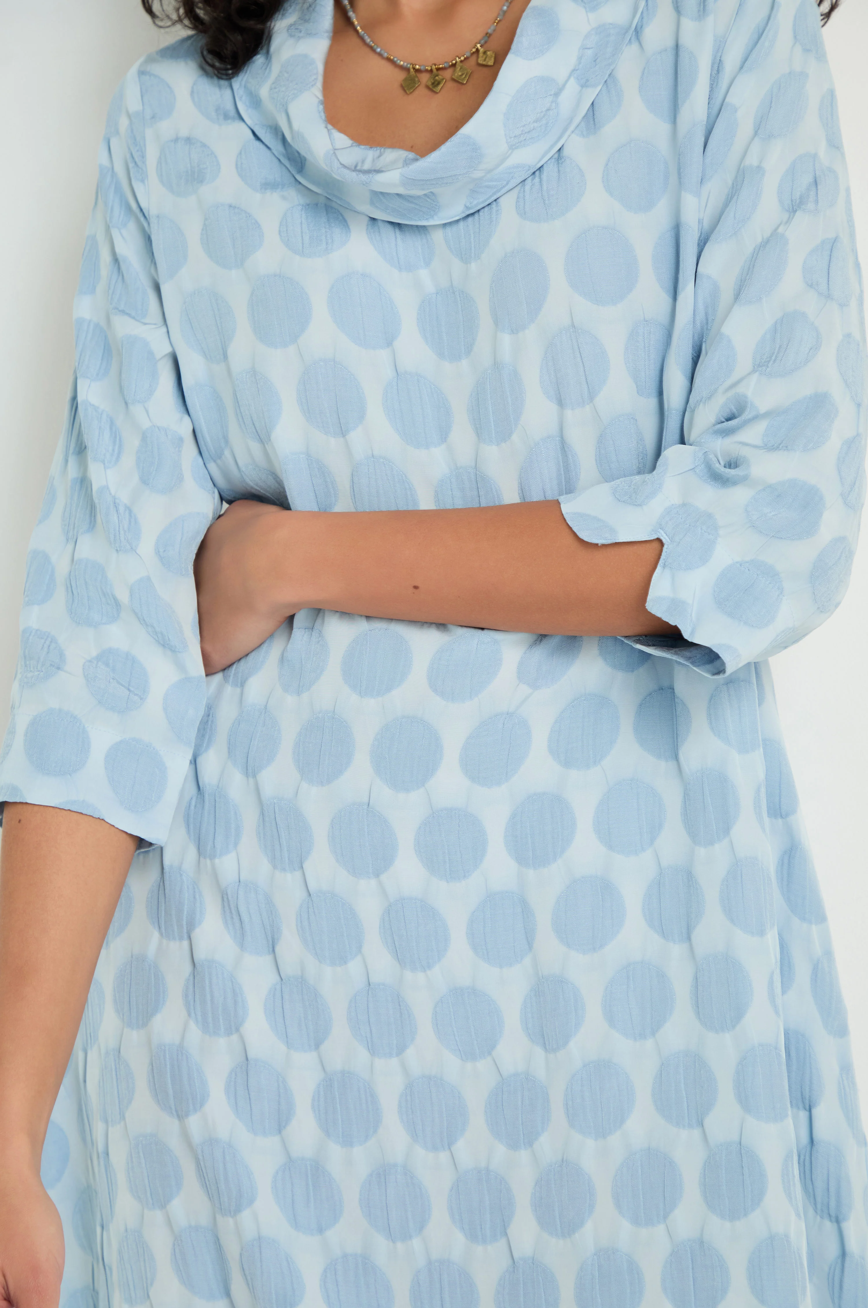 Spot Textured Jacquard Bubble Dress - Image 4