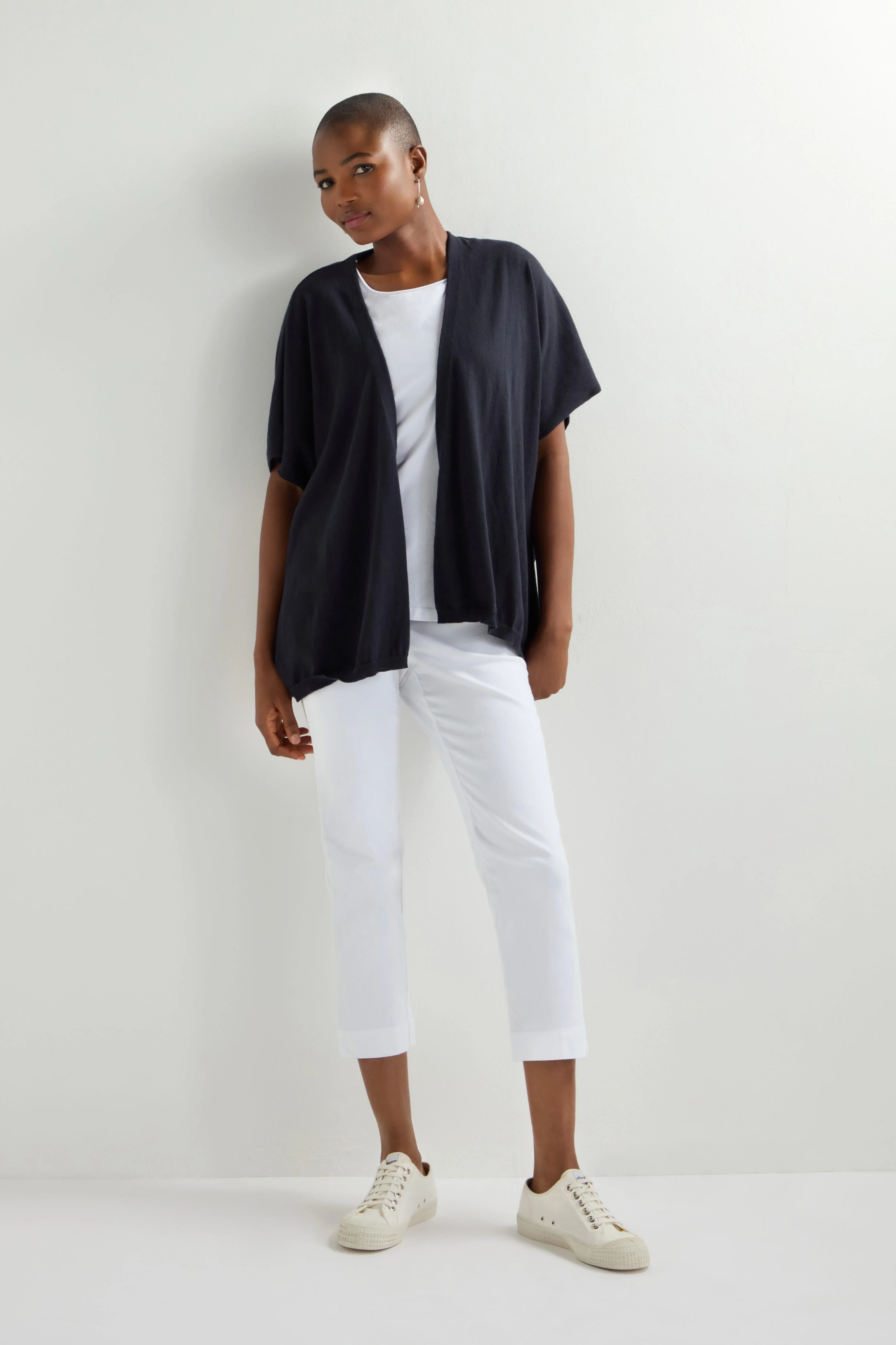 Stretch Cotton White Slim Trousers - Image 4