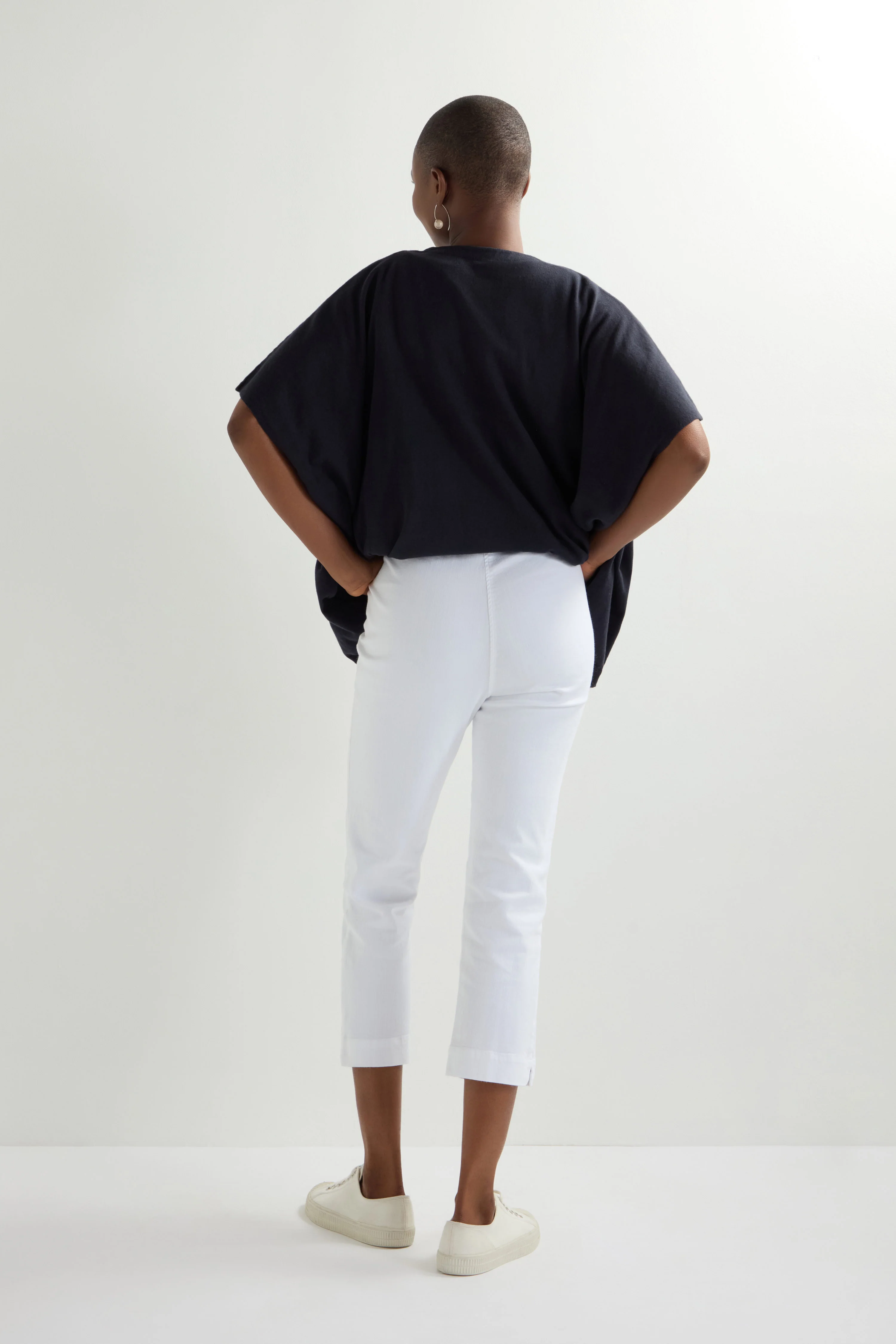 Stretch Cotton White Slim Trousers - Image 6