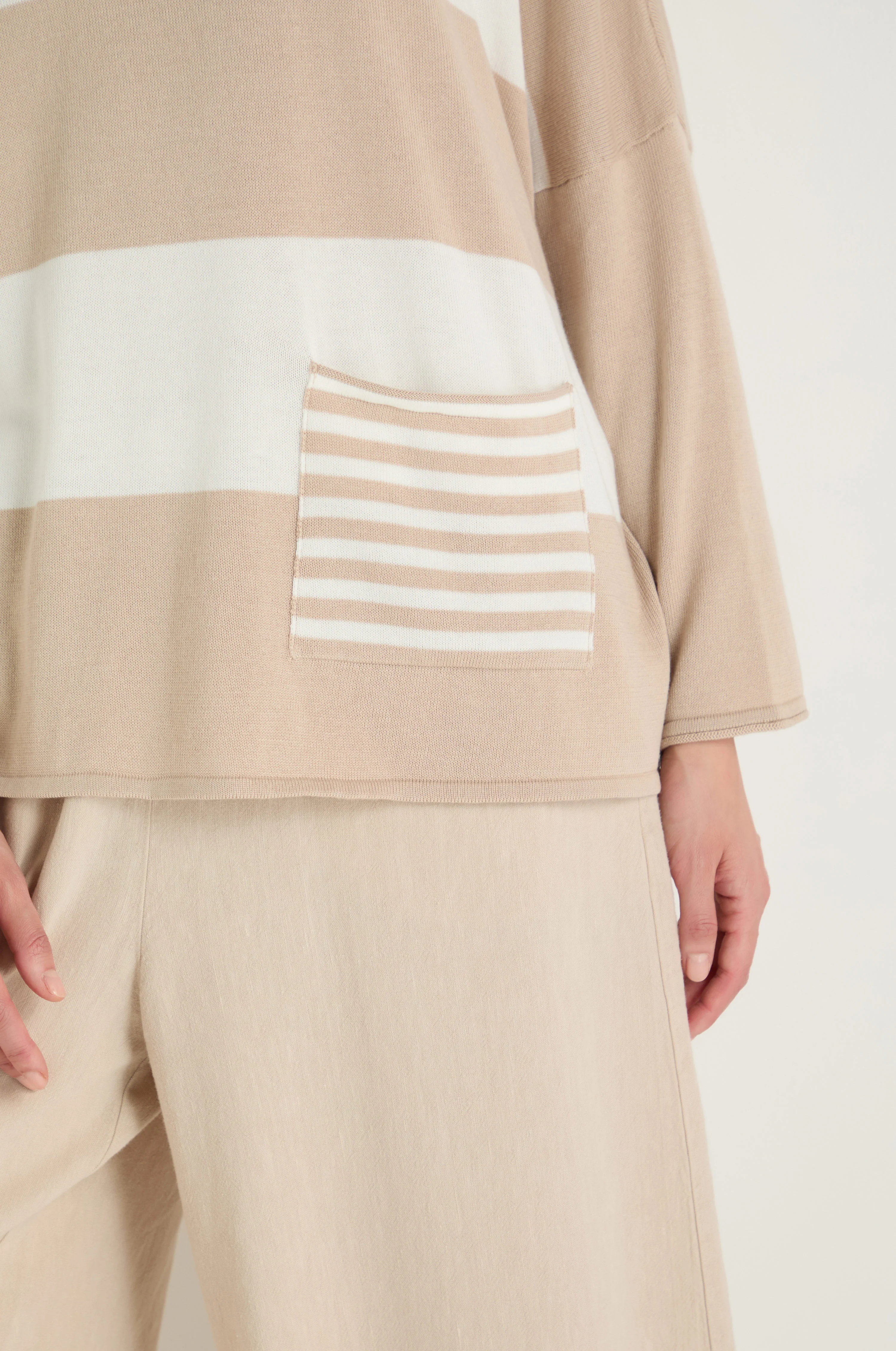Stone Stripe Pocket Knit Top - Image 5